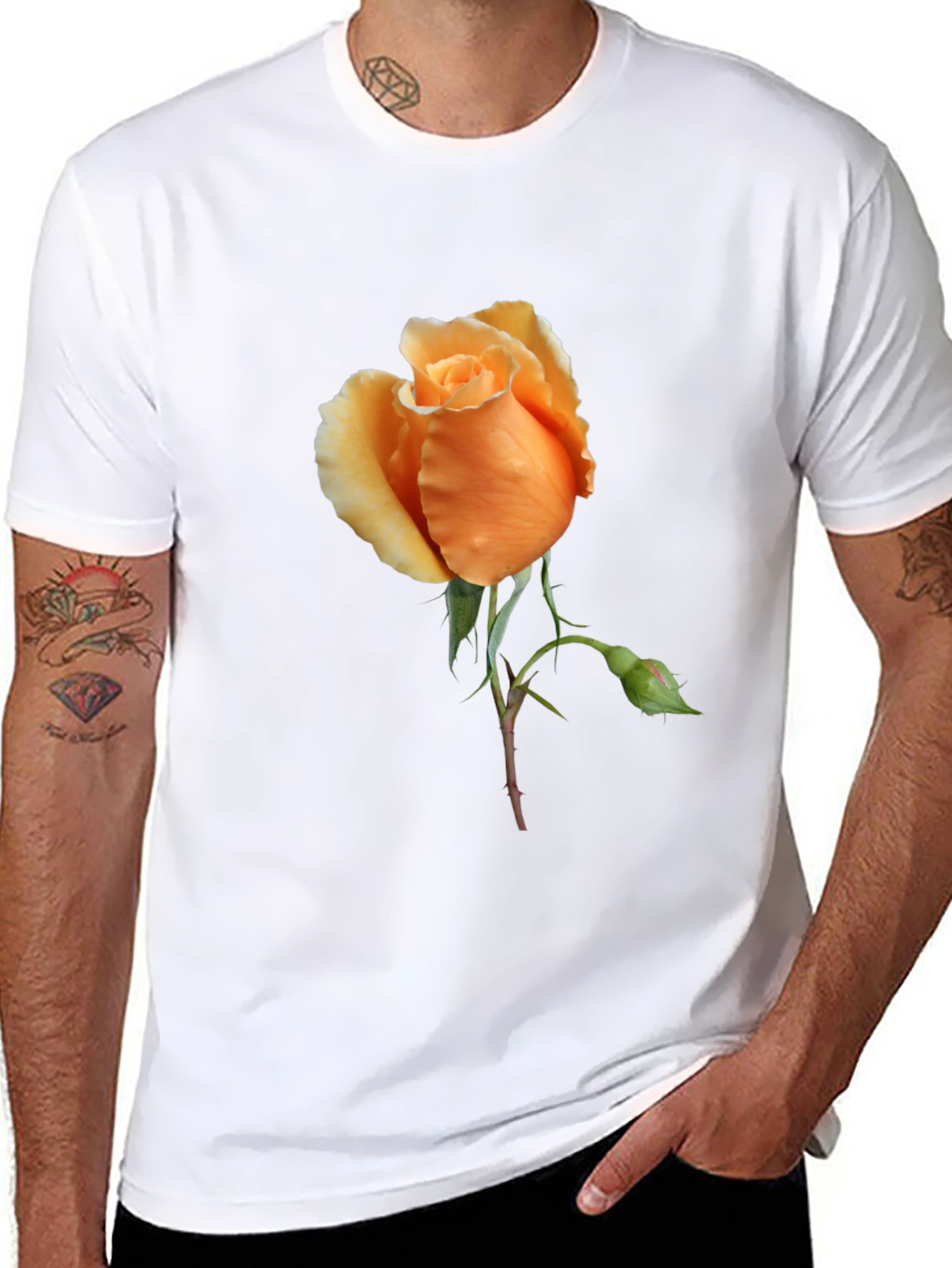 Rose Graphic Tee - Stylish Floral Design