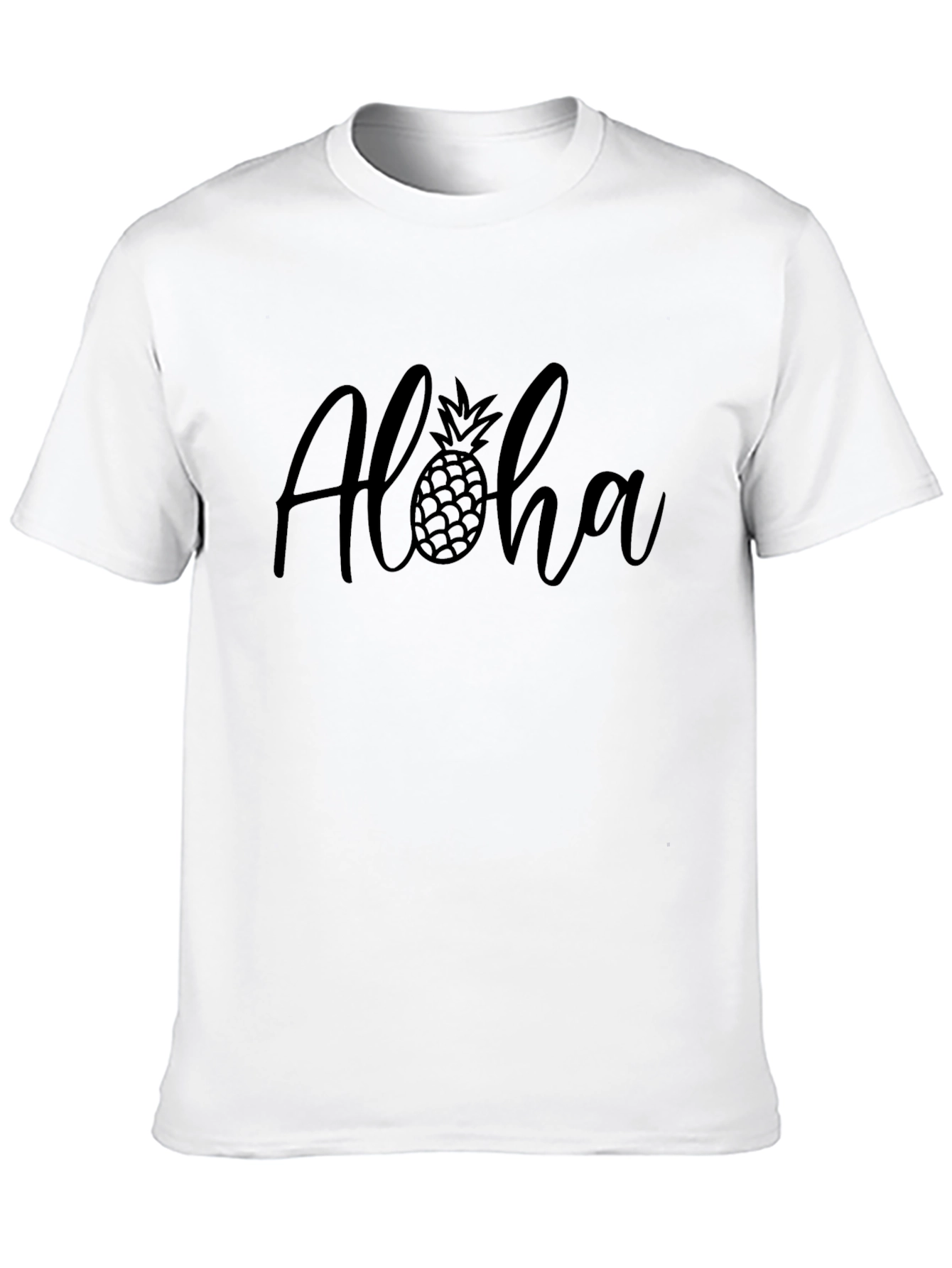 Aloha Pineapple Graphic T-Shirt - Black