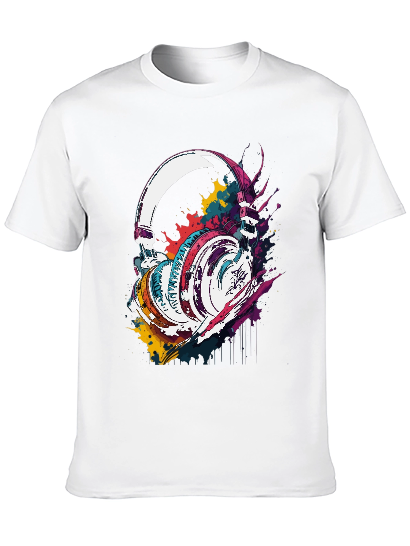 Colorful Headphones Graphic T-Shirt