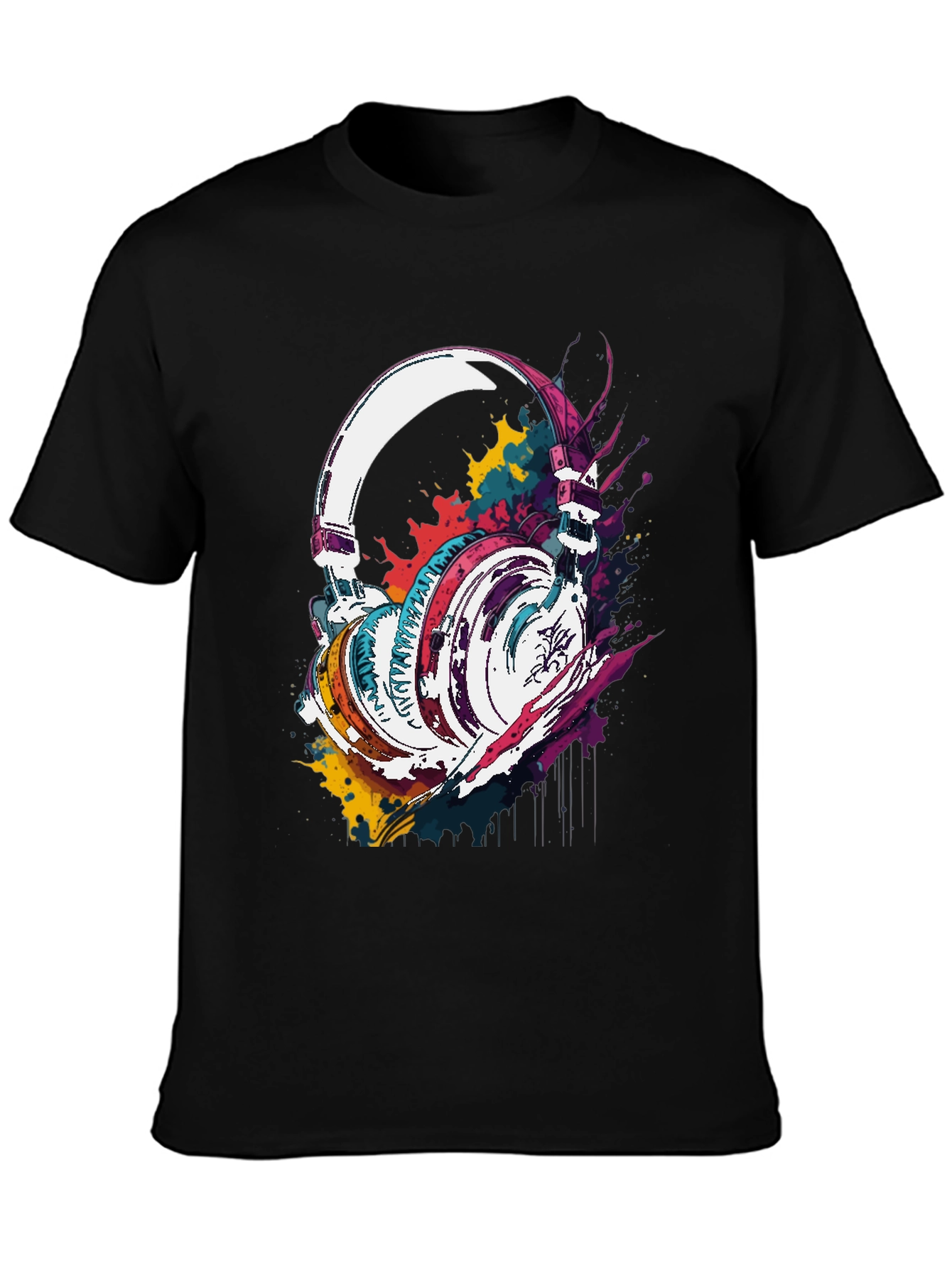 Colorful Headphones Graphic T-Shirt