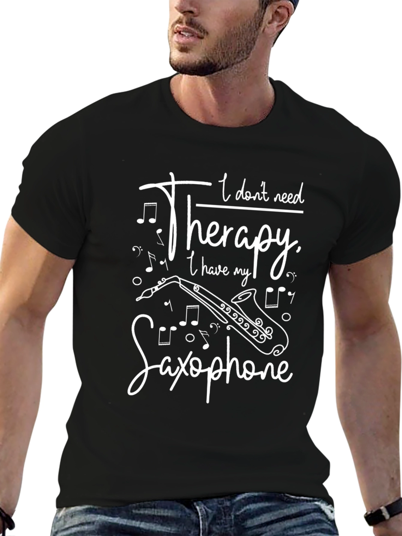 Saxophone Therapy Black T-Shirt