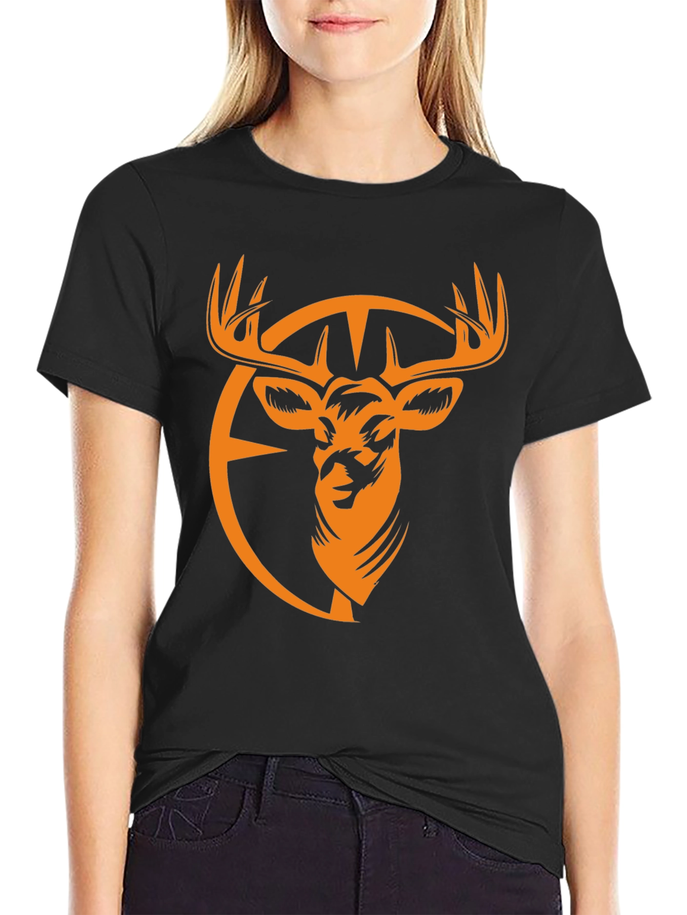 Black Deer Graphic T-Shirt