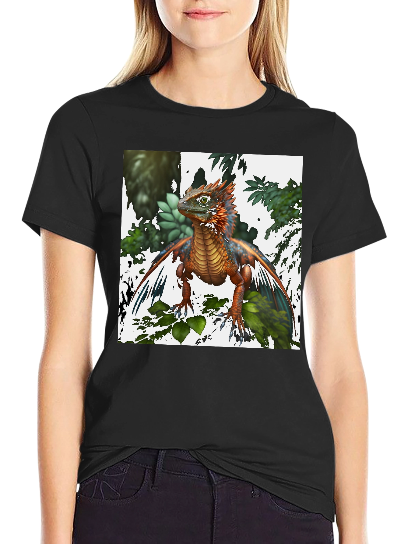 Fantasy Dragon Graphic Tee - Mens Black T-Shirt