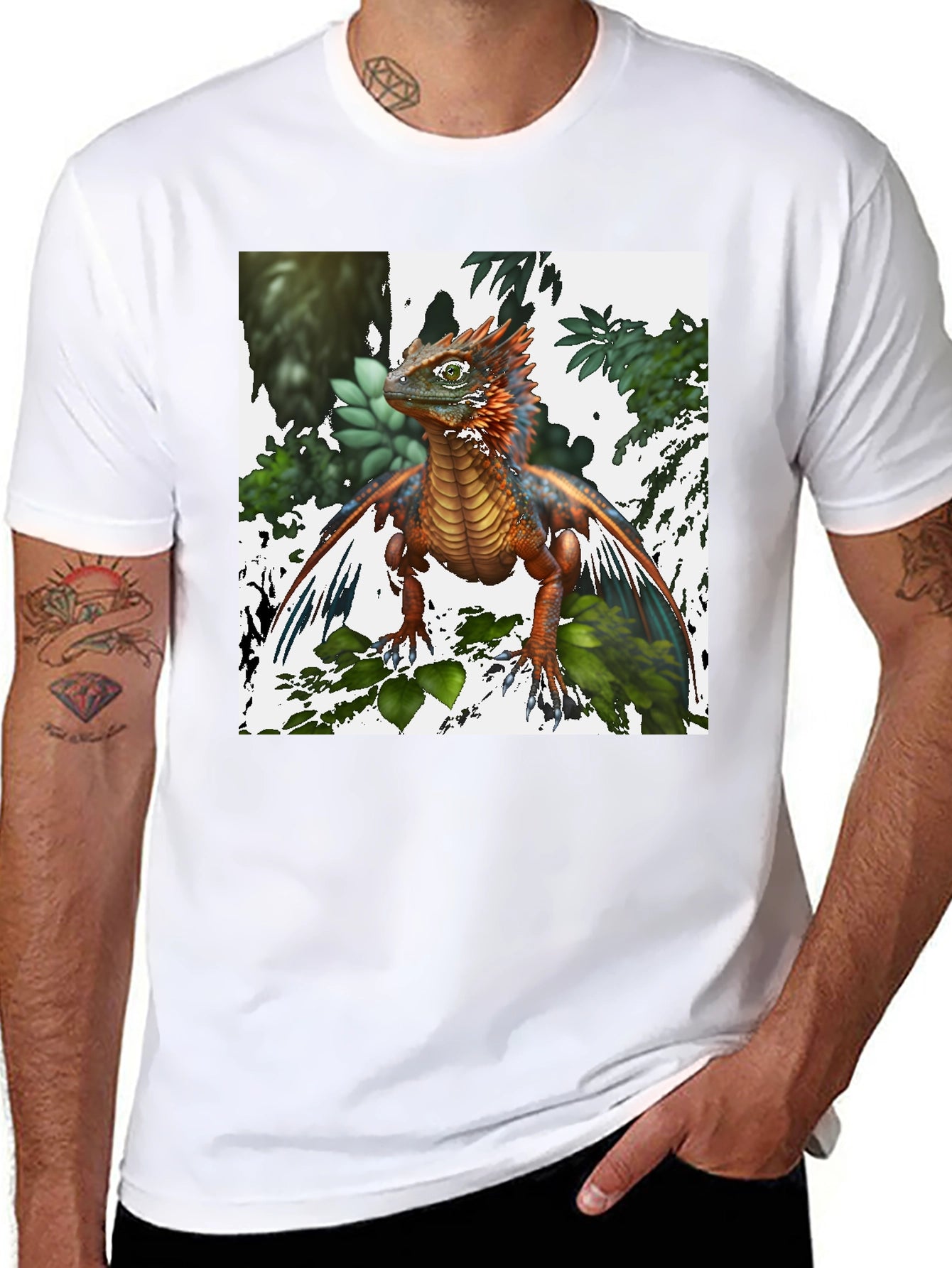 Fantasy Dragon Graphic Tee - Mens Black T-Shirt