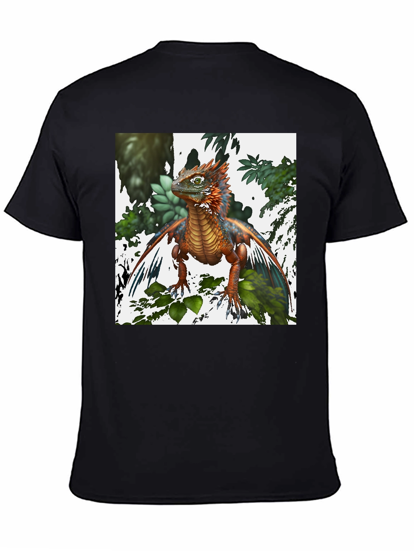 Fantasy Dragon Graphic Tee - Mens Black T-Shirt