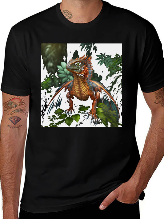 Fantasy Dragon Graphic Tee - Mens Black T-Shirt