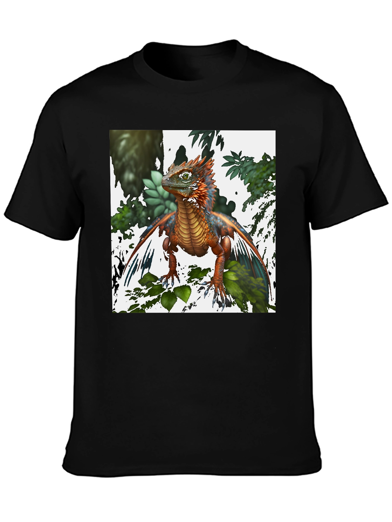 Fantasy Dragon Graphic Tee - Mens Black T-Shirt