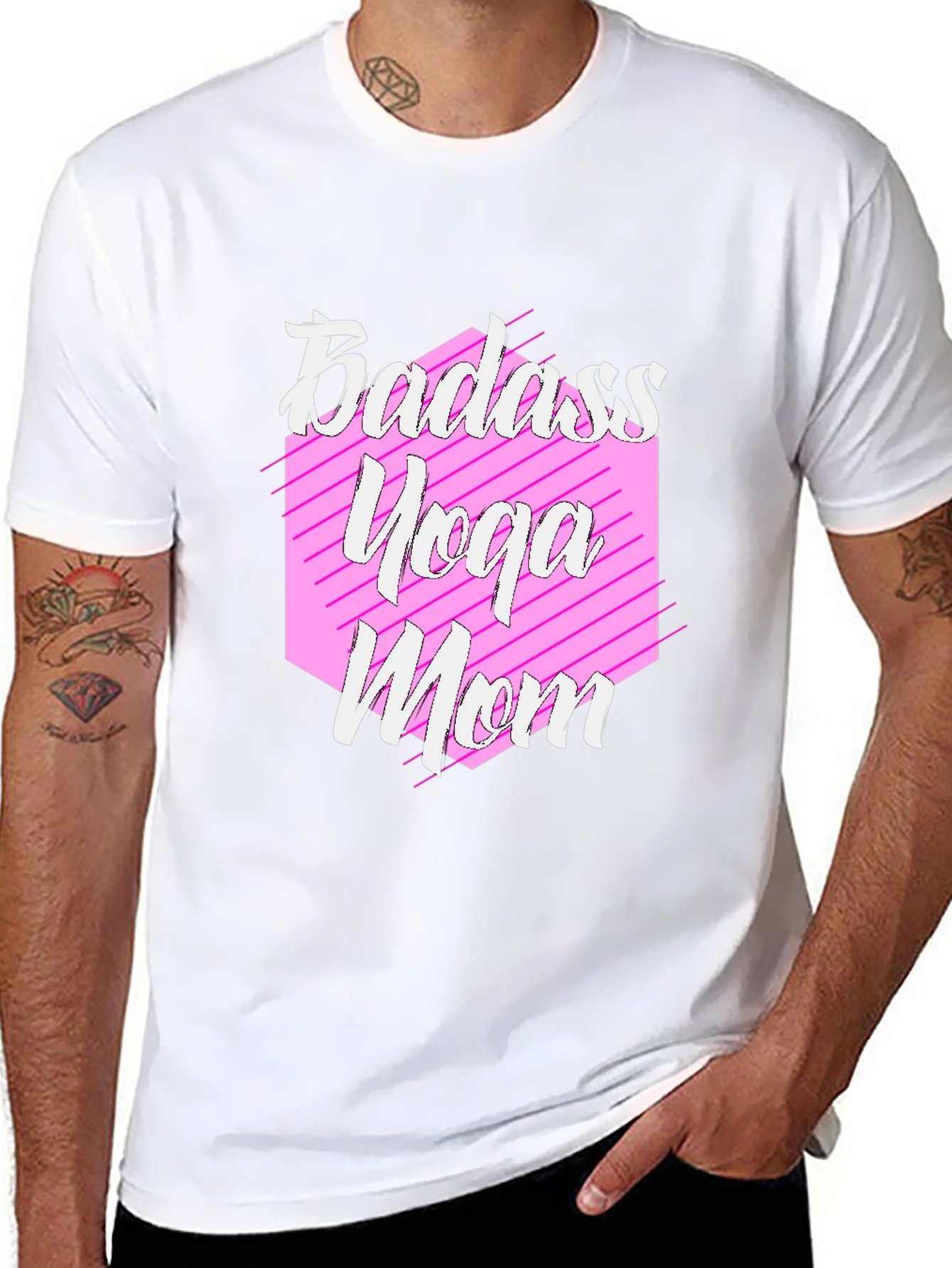 Badass Yoga Mom T-Shirt - Trendy Graphic Tee