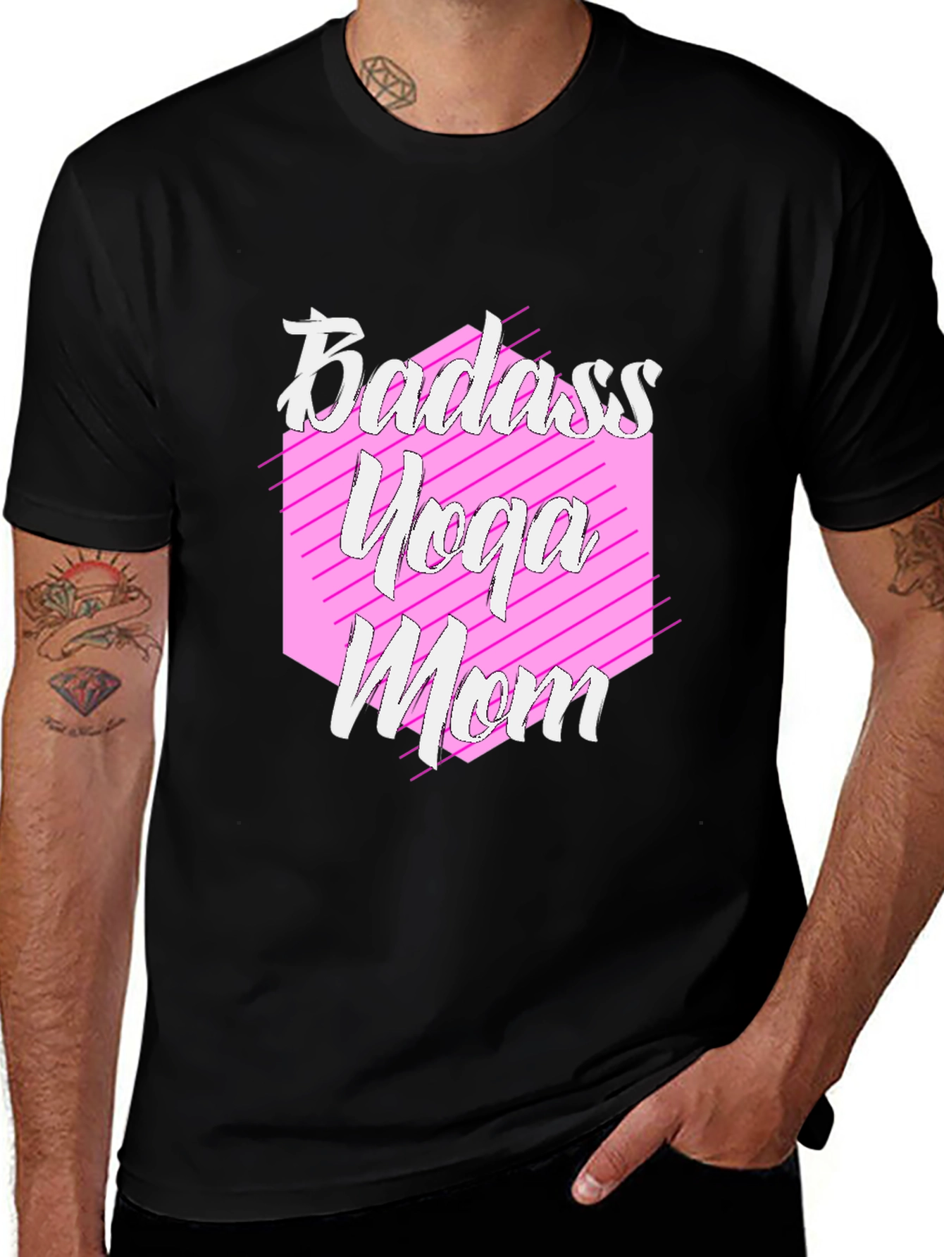 Badass Yoga Mom T-Shirt - Trendy Graphic Tee