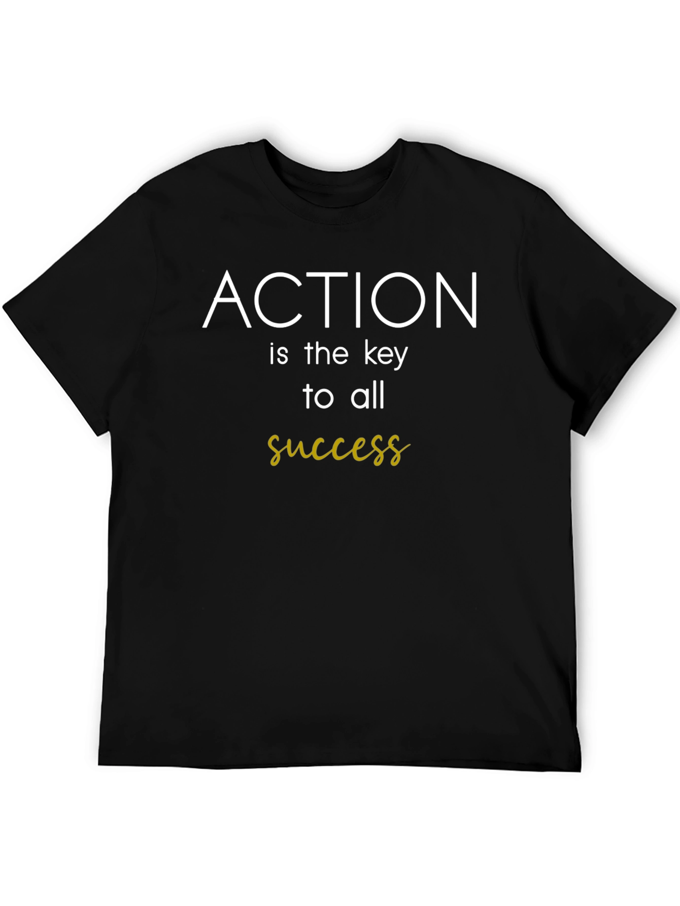 Action is Key to Success Graphic Tee - Black