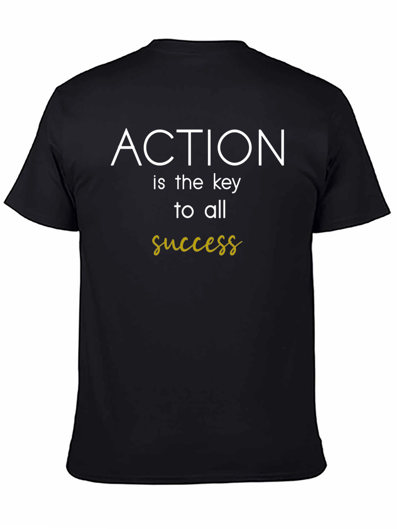 Action is Key to Success Graphic Tee - Black