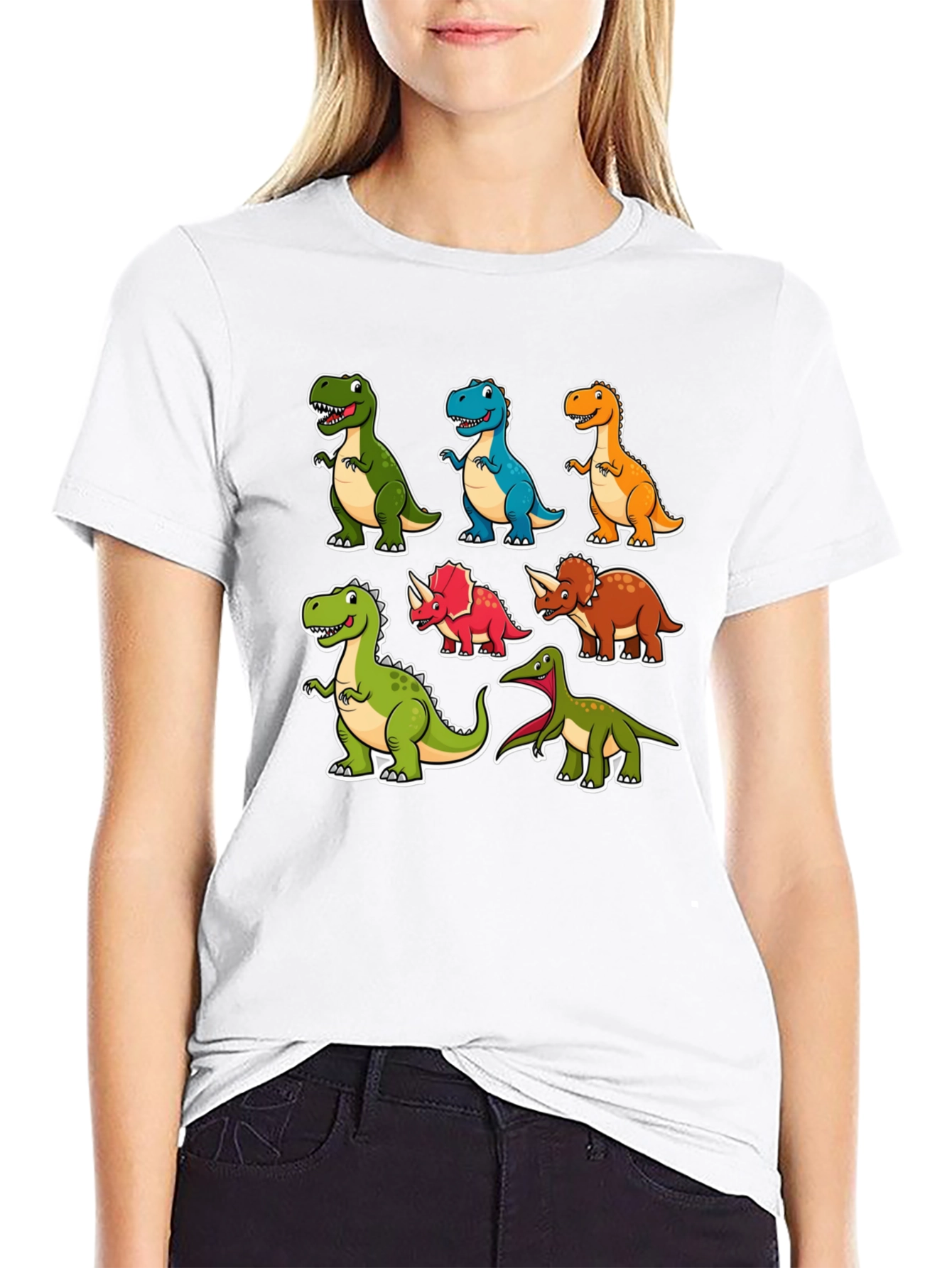 Cartoon Dinosaur T-Shirt Fun Graphic Tee