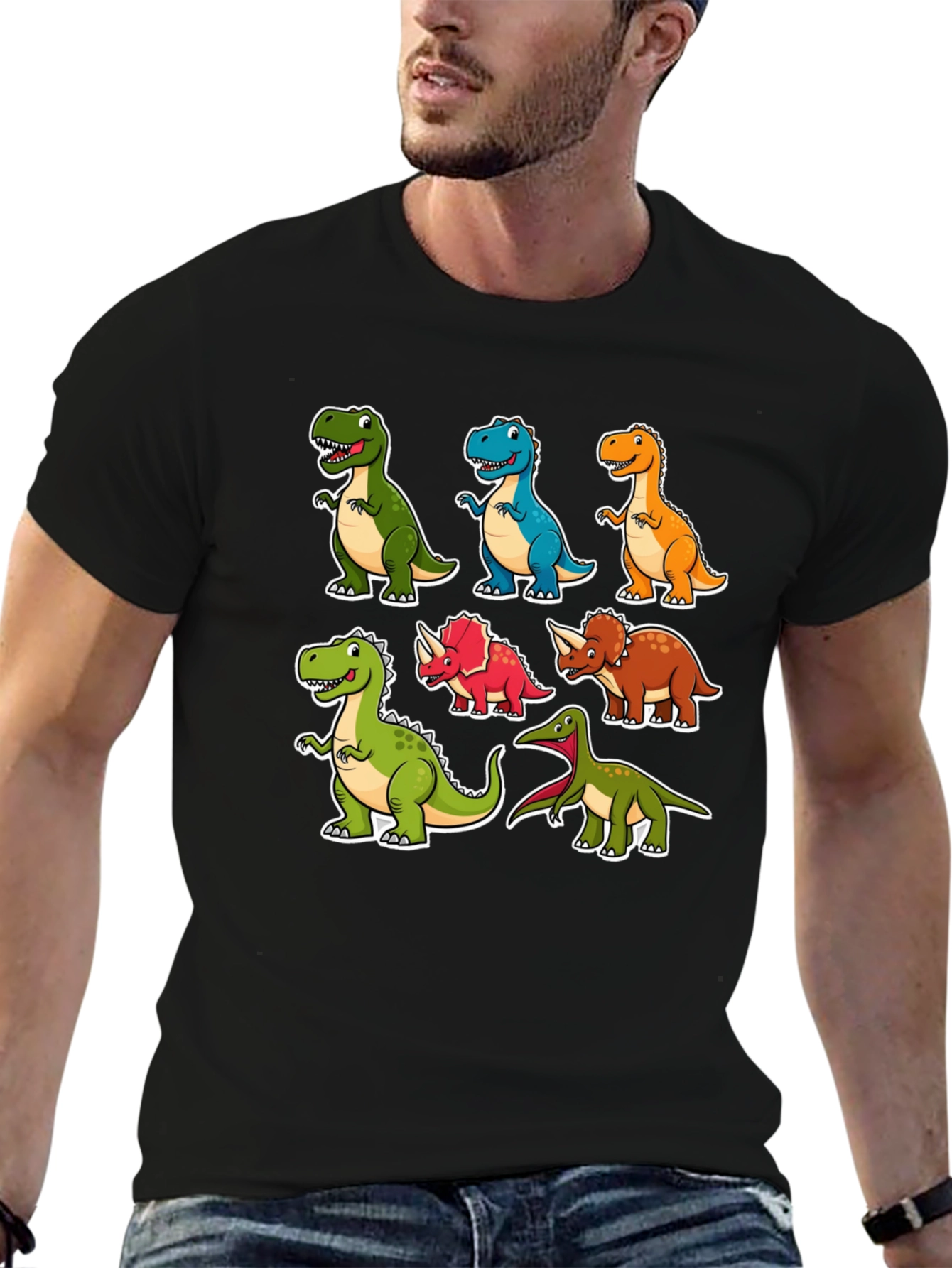 Cartoon Dinosaur T-Shirt Fun Graphic Tee