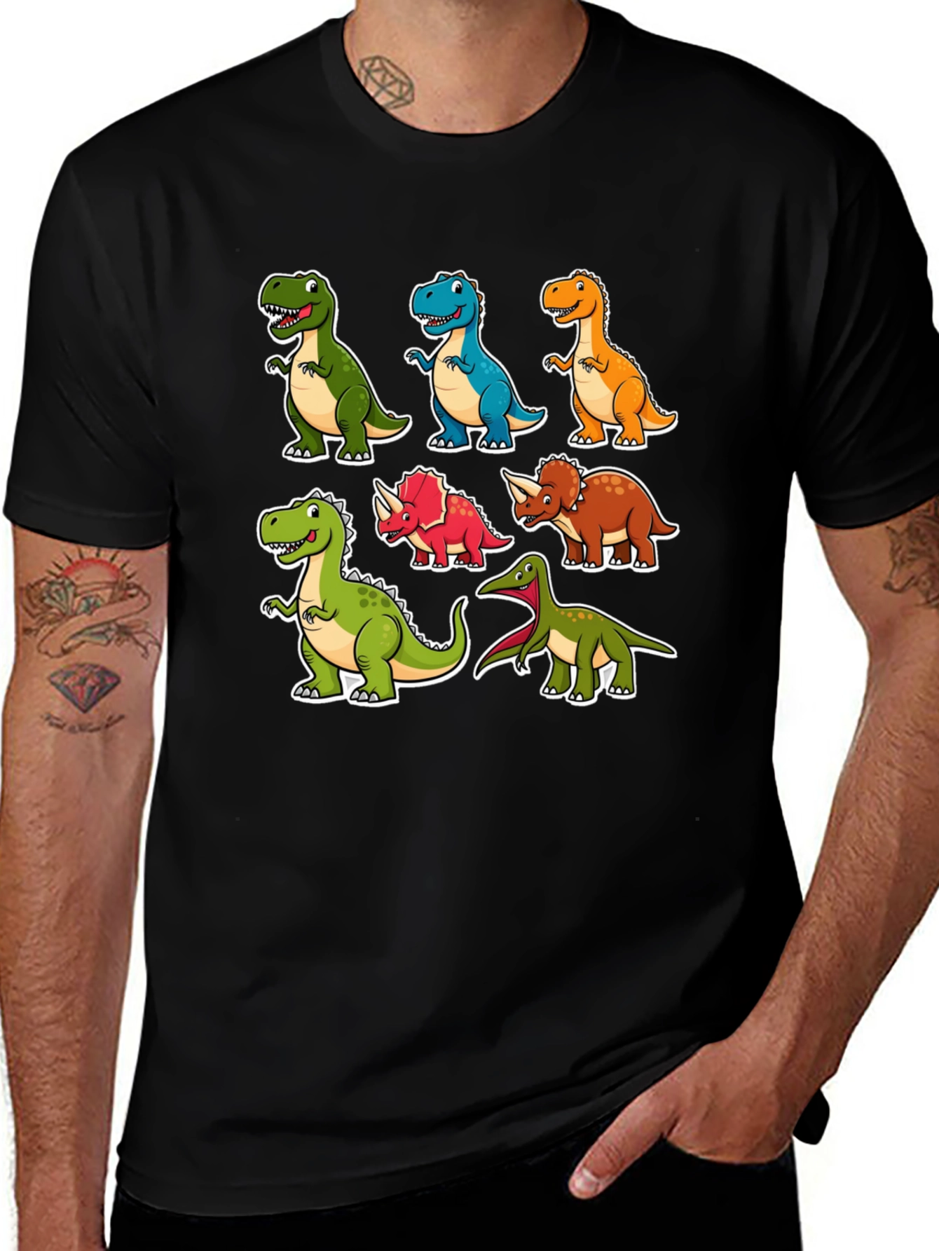 Cartoon Dinosaur T-Shirt Fun Graphic Tee