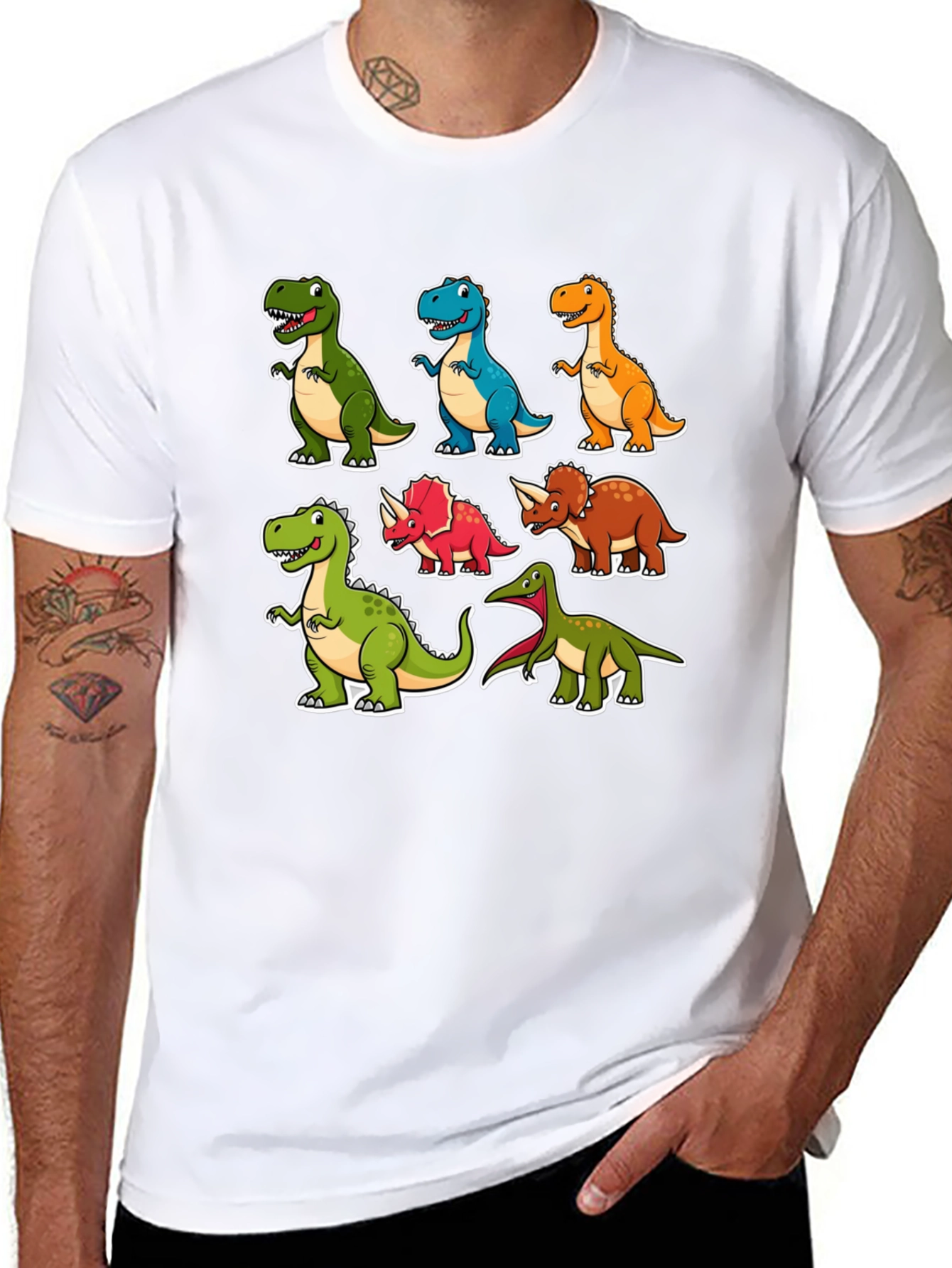 Cartoon Dinosaur T-Shirt Fun Graphic Tee