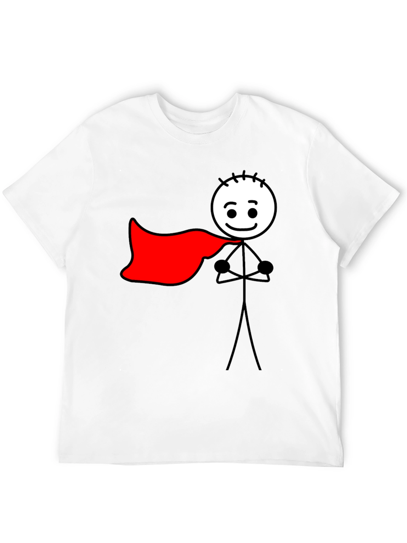 Superhero Stick Figure Black T-Shirt