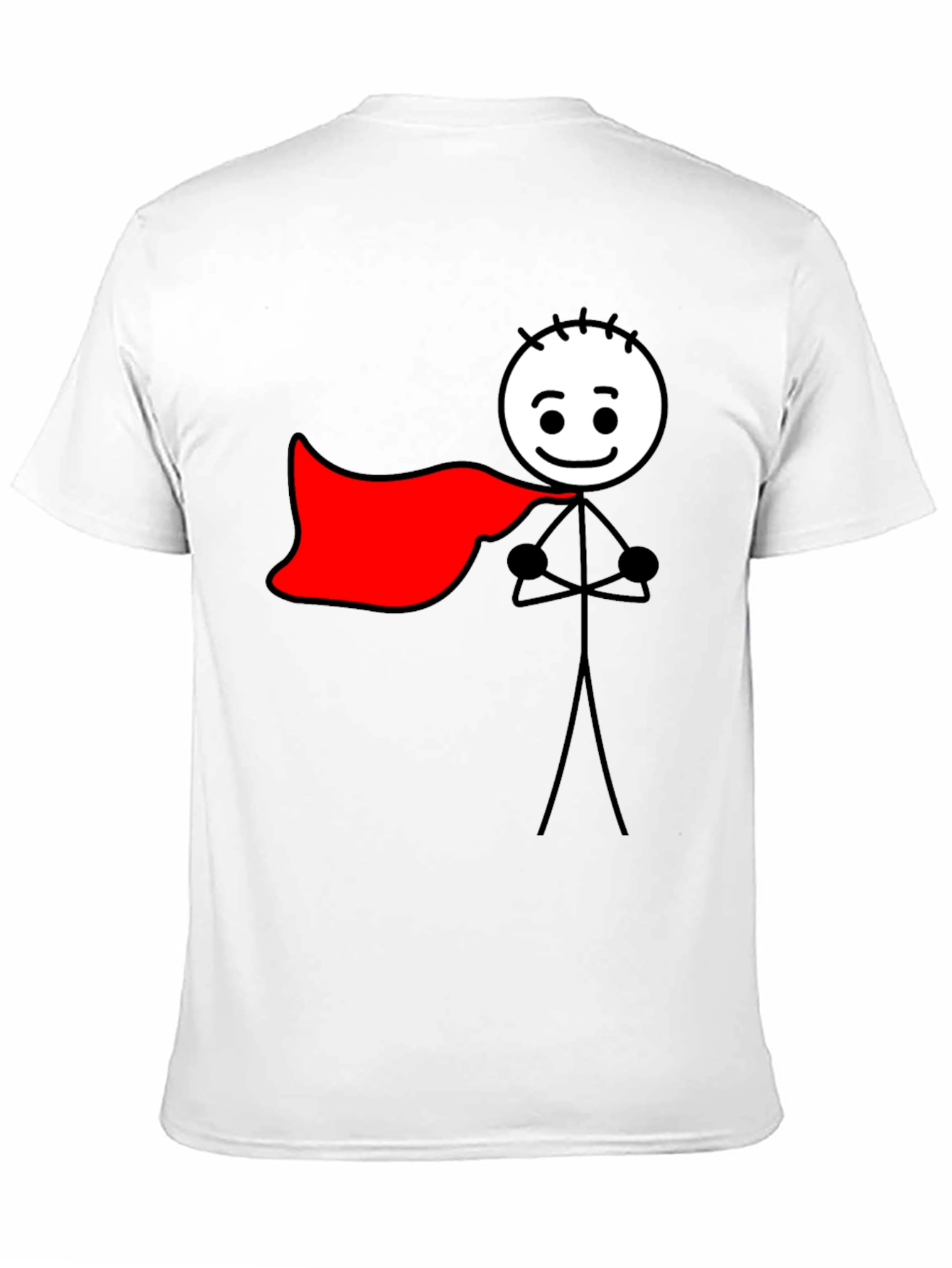 Superhero Stick Figure Black T-Shirt