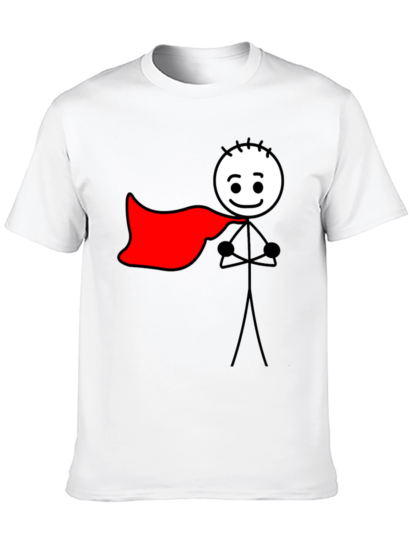 Superhero Stick Figure Black T-Shirt