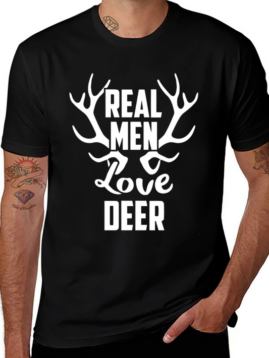 Real Men Love Deer Graphic T-Shirt