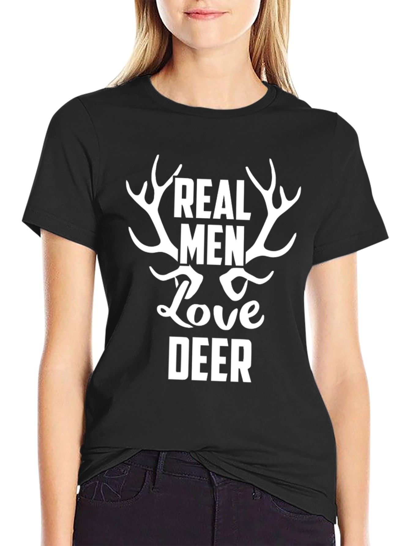Real Men Love Deer Graphic T-Shirt