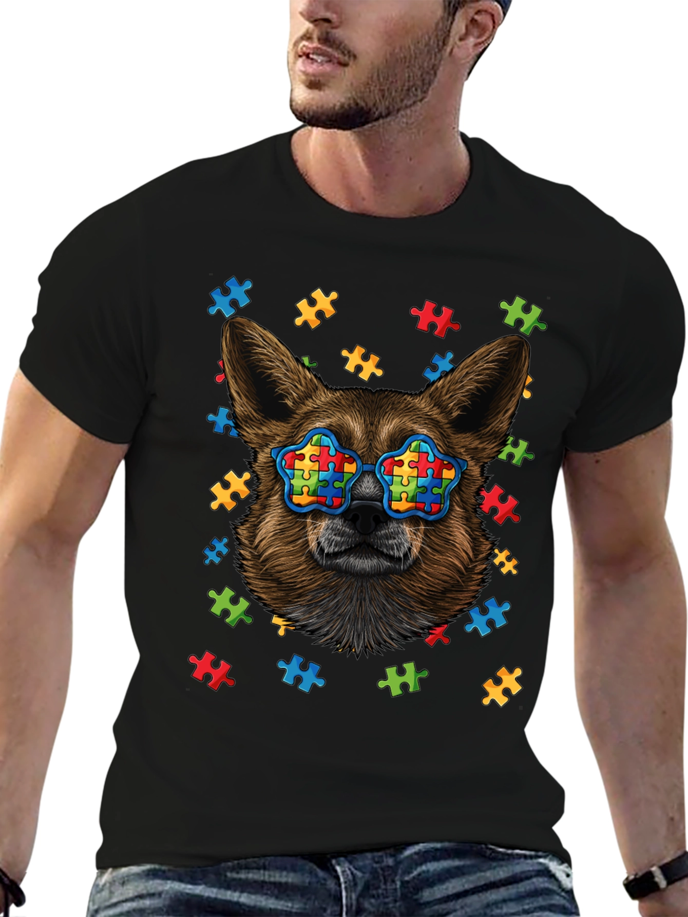 Dog Autism Puzzle T-Shirt
