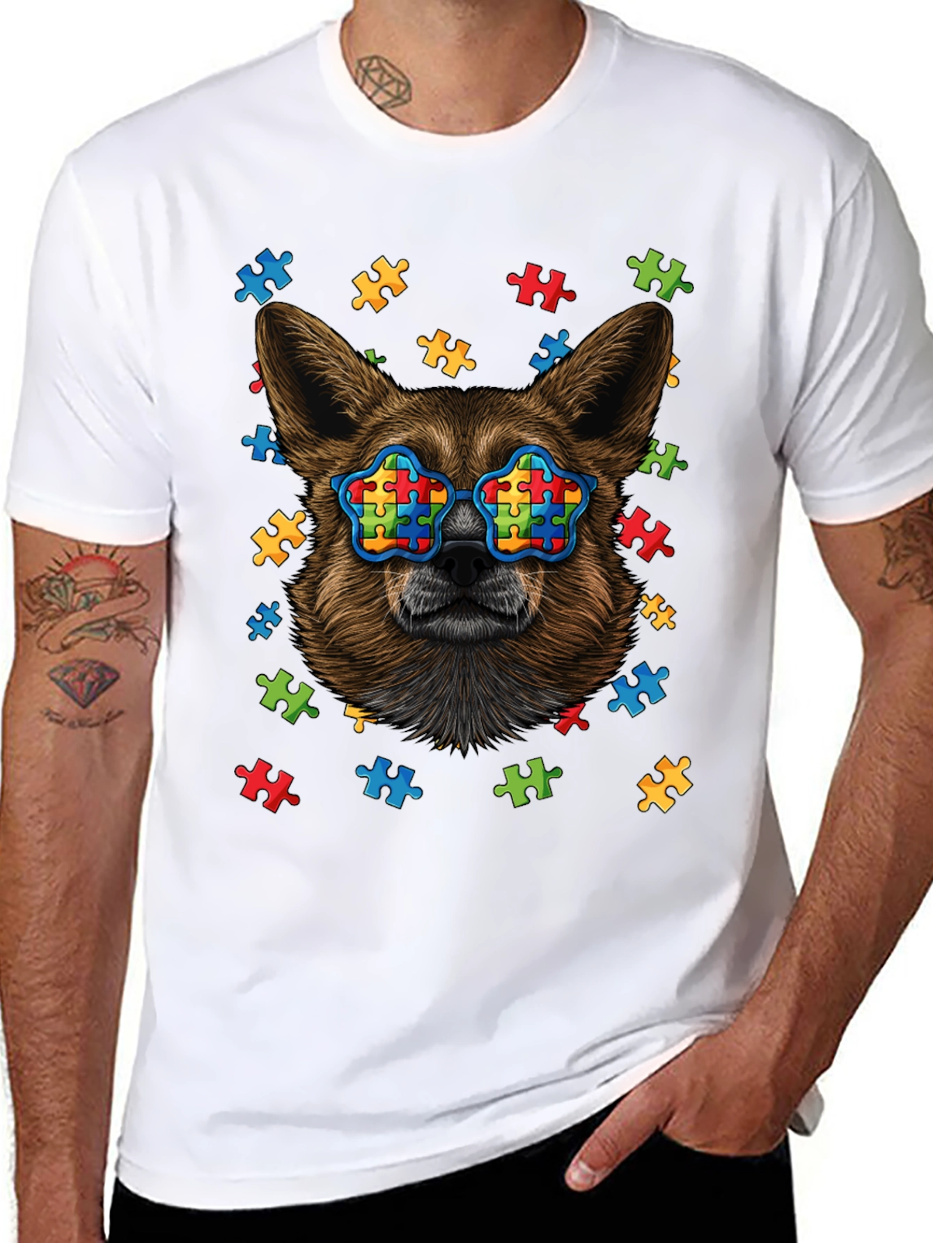 Dog Autism Puzzle T-Shirt