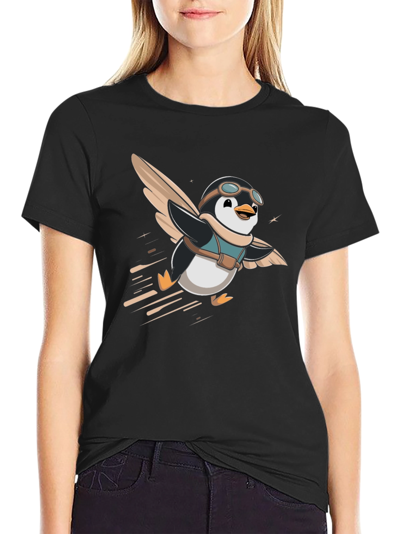 Pilot Penguin Graphic Tee - Black