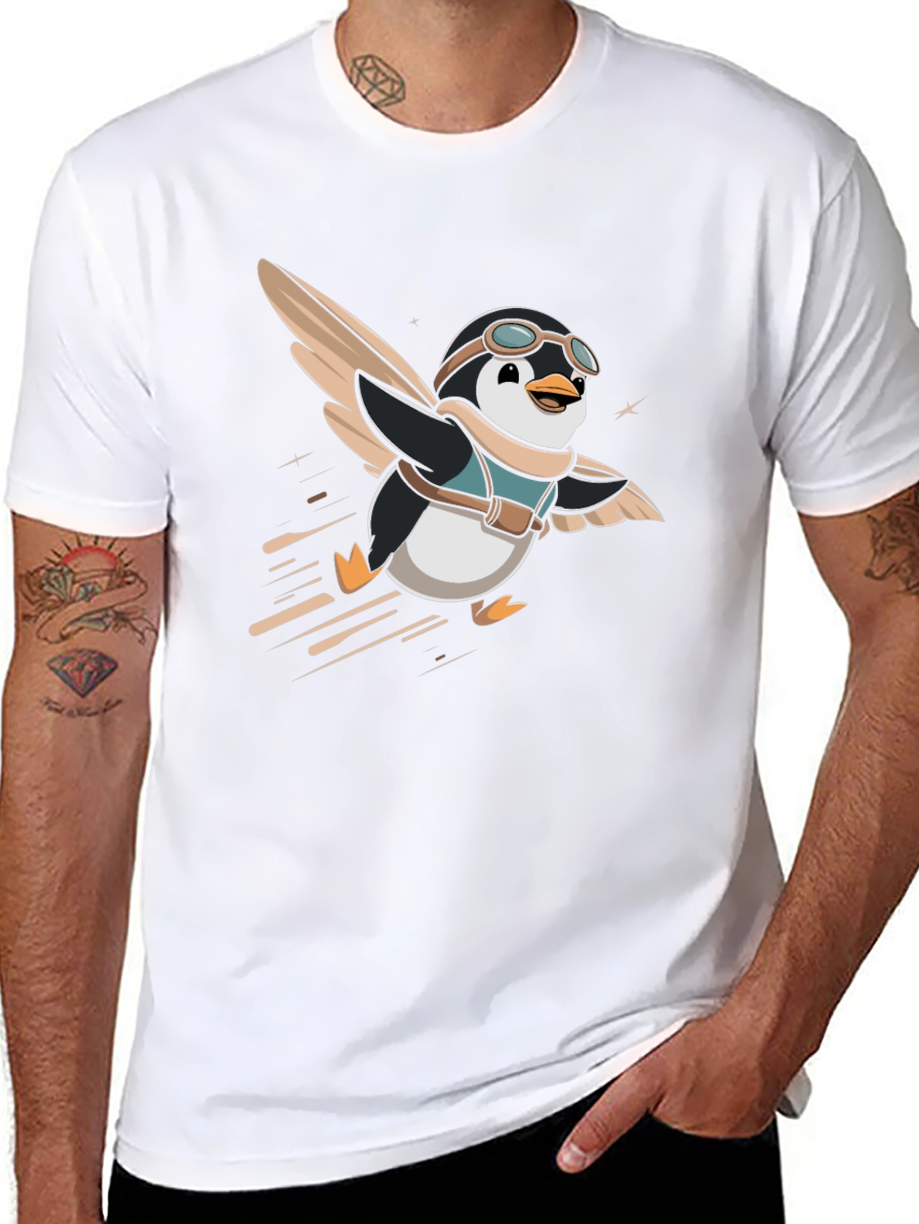 Pilot Penguin Graphic Tee - Black