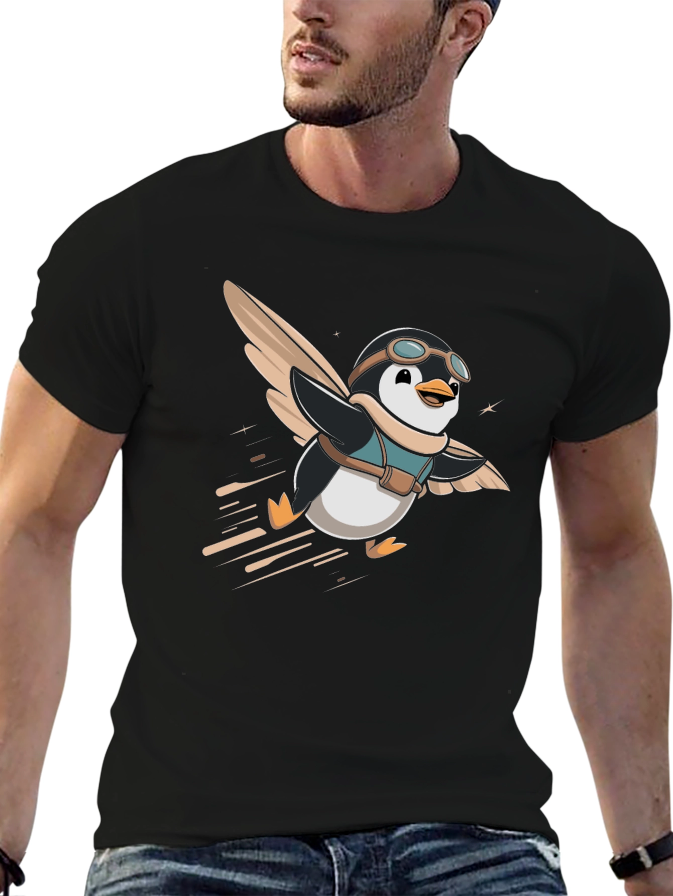 Pilot Penguin Graphic Tee - Black
