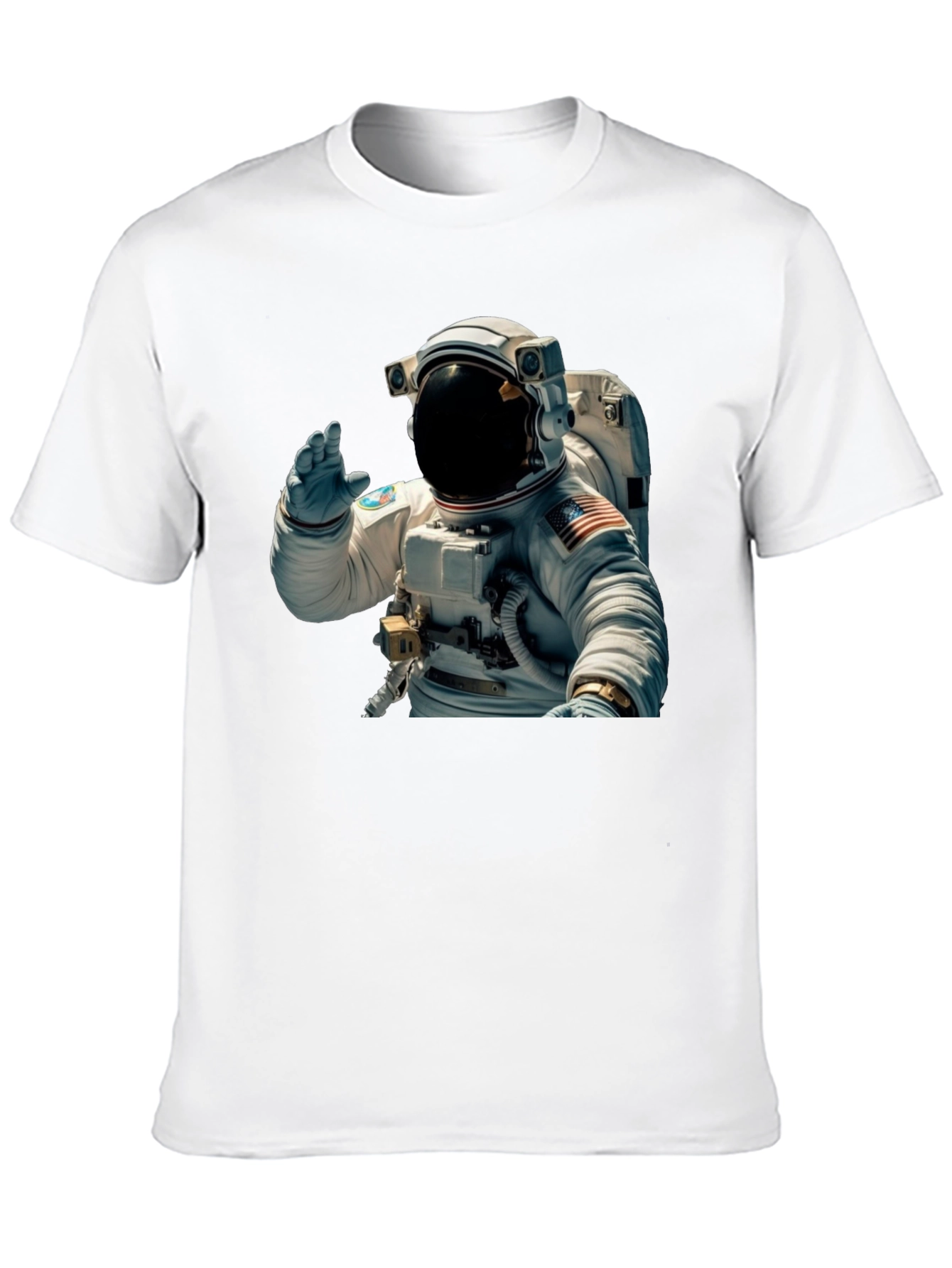 Astronaut Wave Graphic Black T-Shirt
