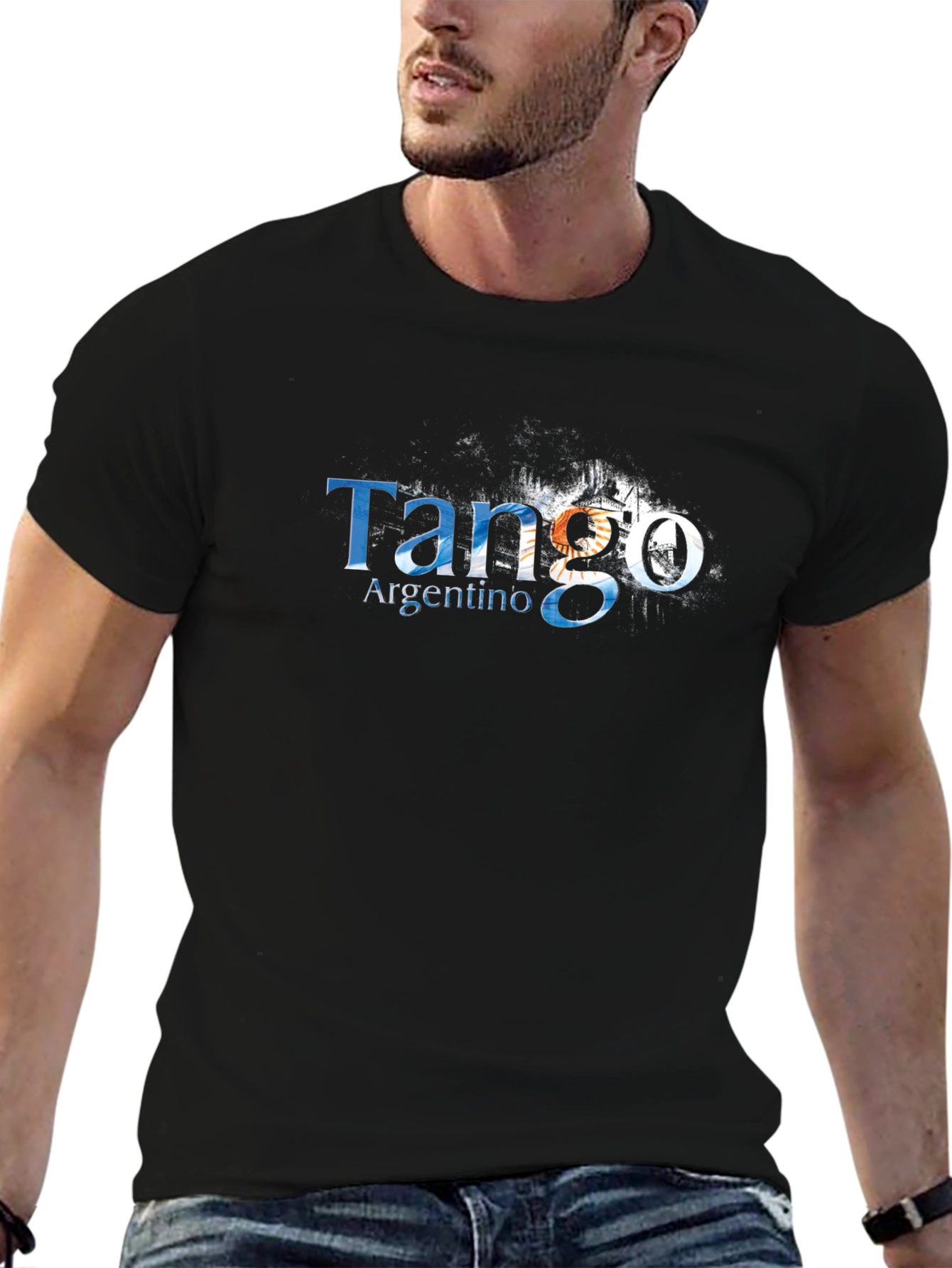 Tango Argentino Mens Black Graphic Tee