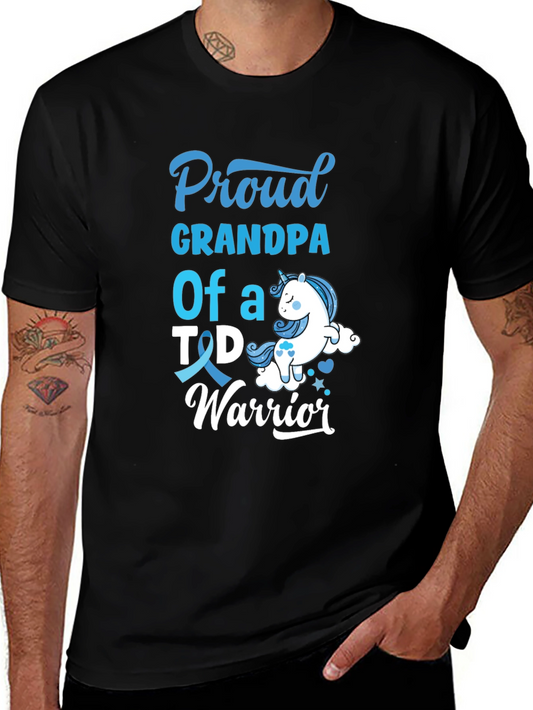 Proud Grandpa T1D Warrior Unicorn T-Shirt
