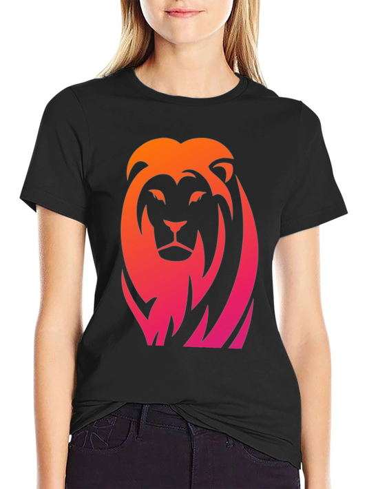 Gradient Lion Graphic Black Tee
