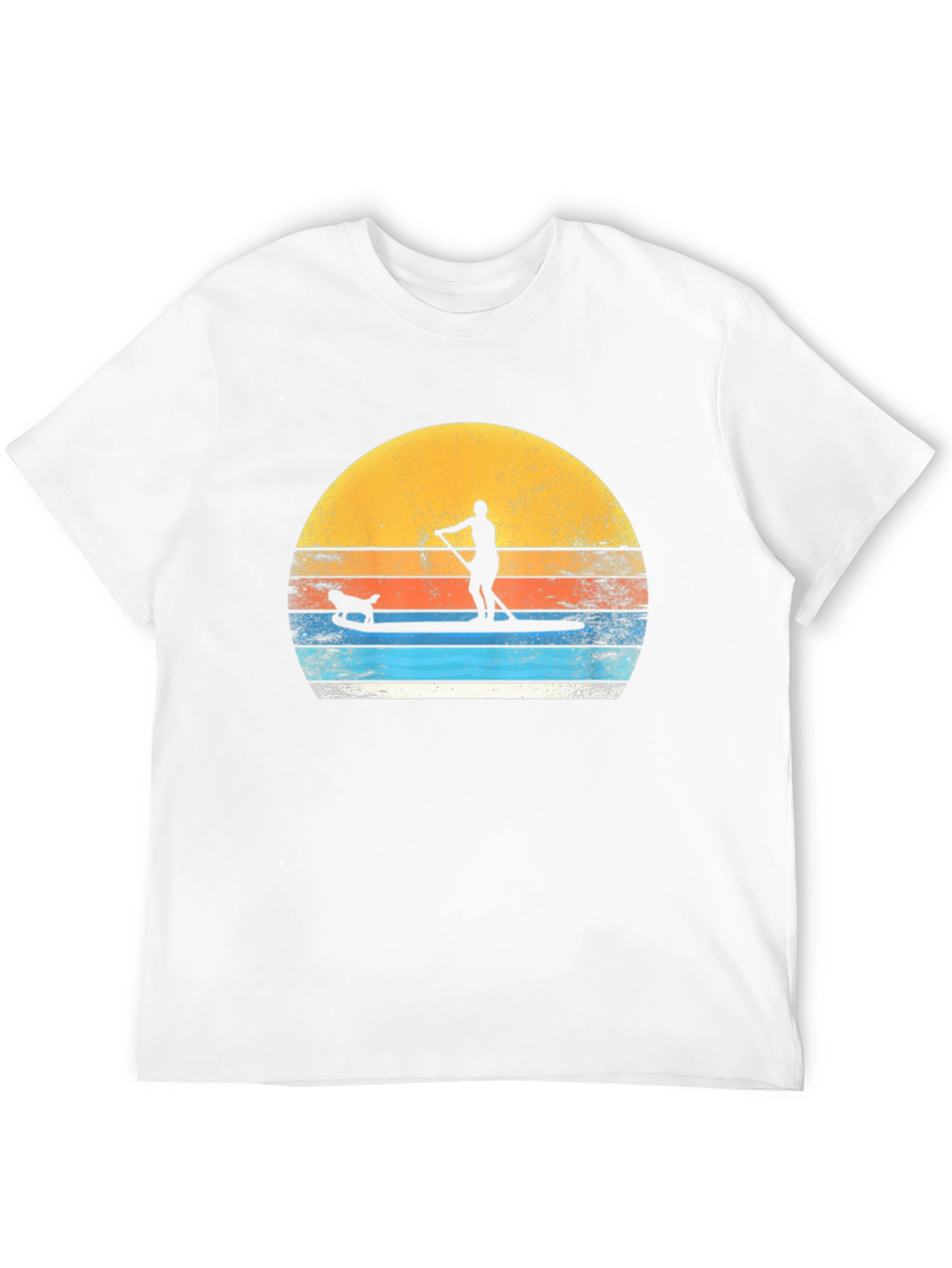 Paddle Board Dog T-Shirt Sunset Graphic Tee