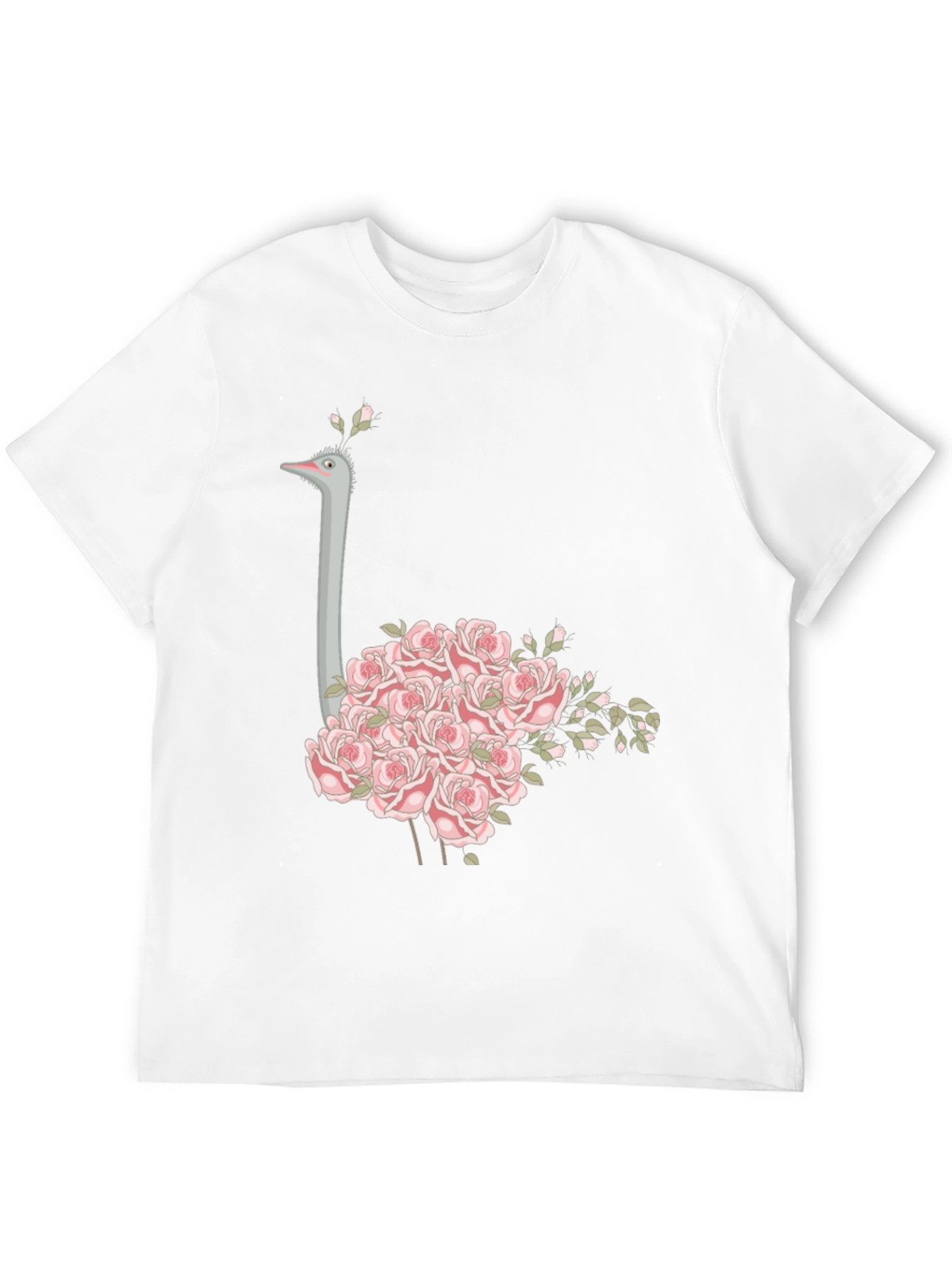 Ostrich Floral T-Shirt - Unique Graphic Tee