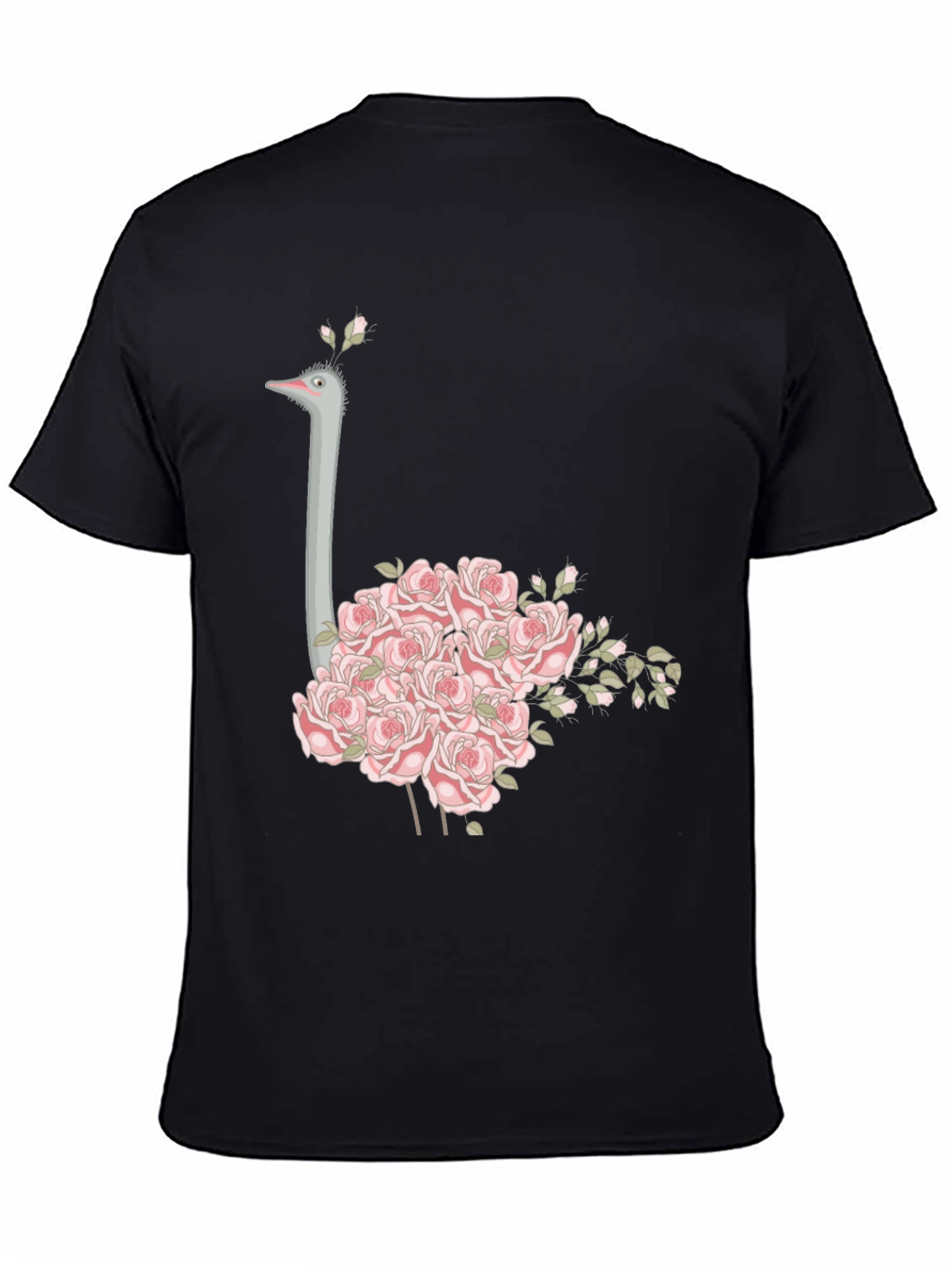 Ostrich Floral T-Shirt - Unique Graphic Tee