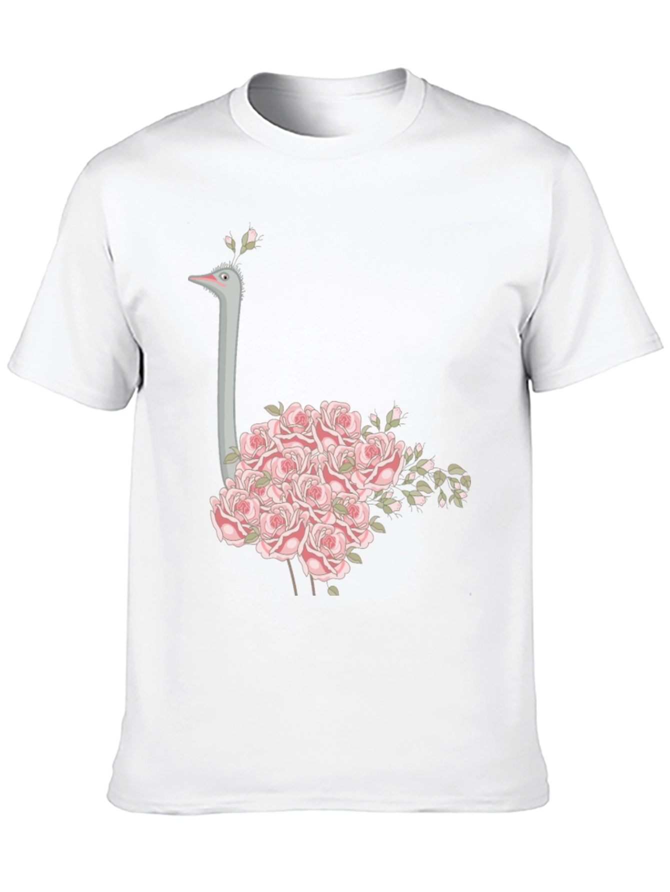 Ostrich Floral T-Shirt - Unique Graphic Tee