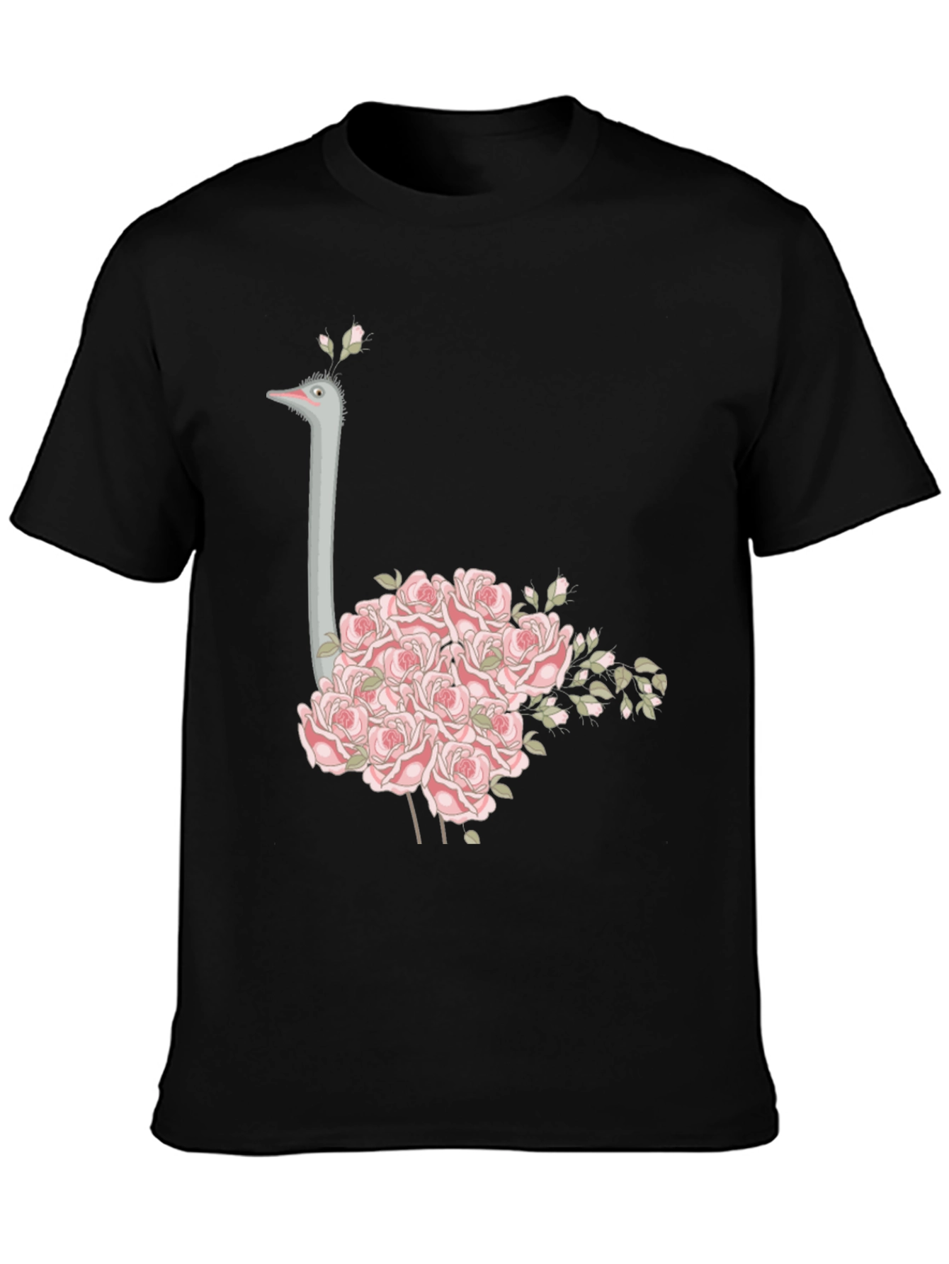 Ostrich Floral T-Shirt - Unique Graphic Tee