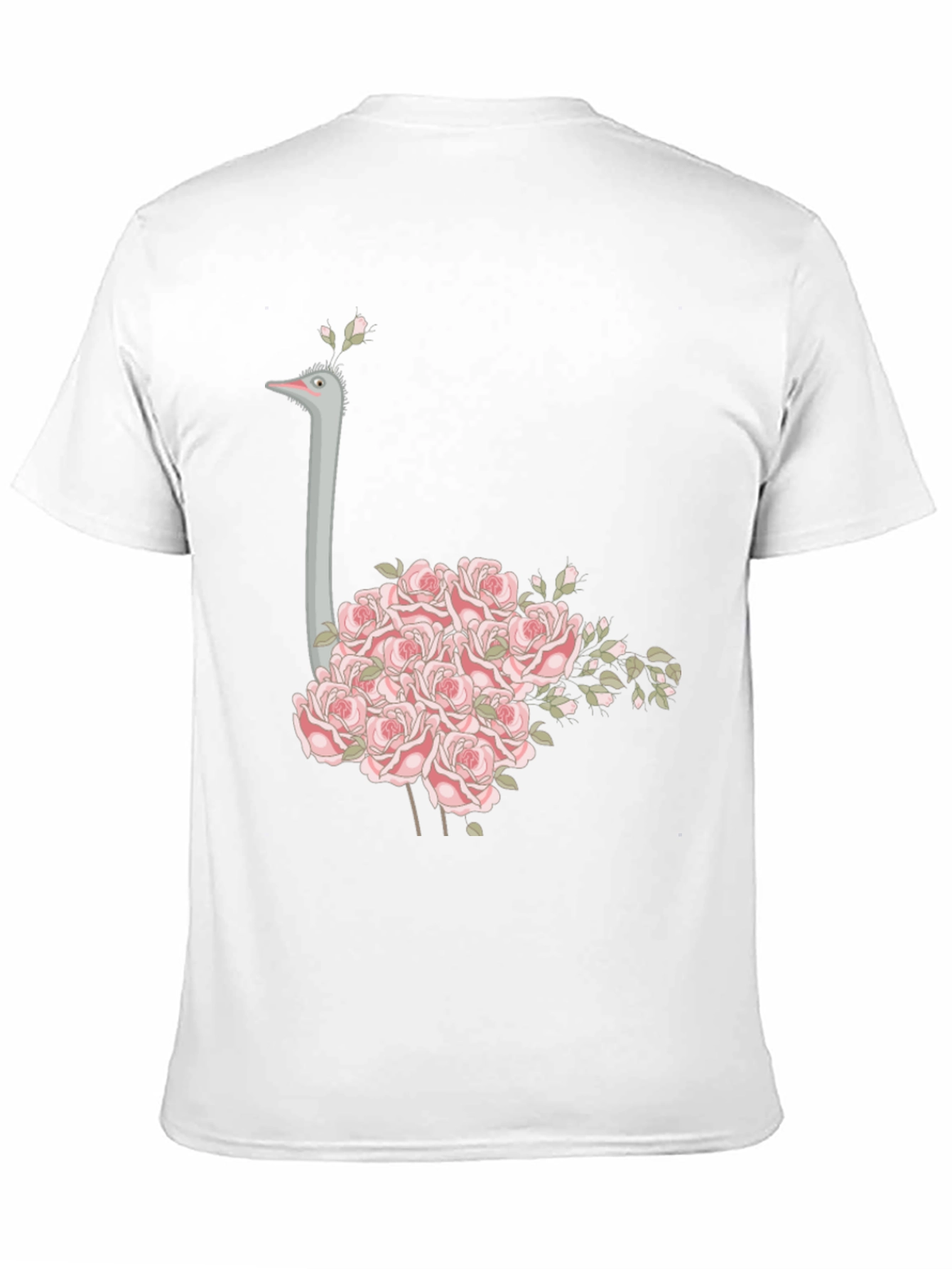Ostrich Floral T-Shirt - Unique Graphic Tee