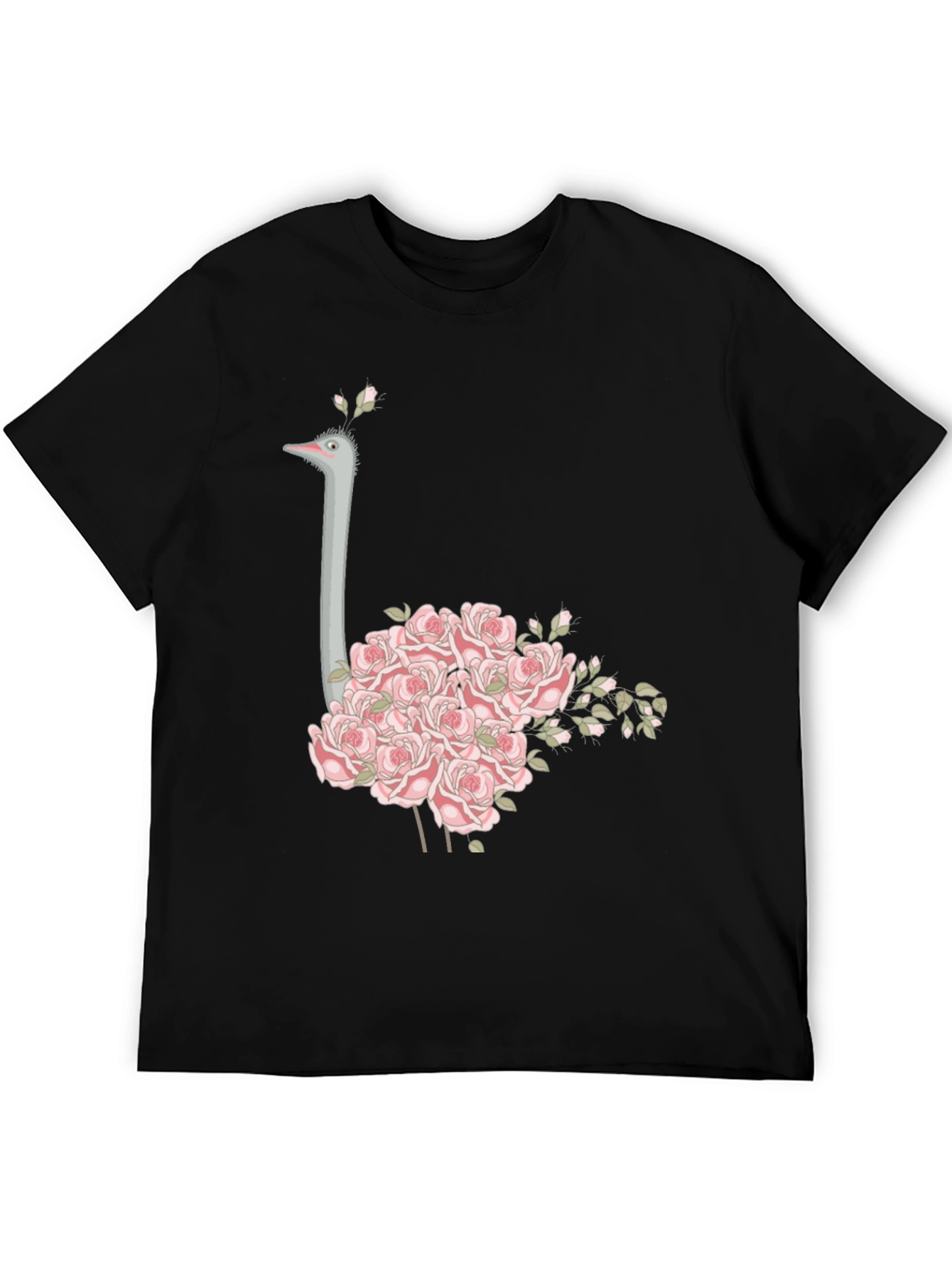 Ostrich Floral T-Shirt - Unique Graphic Tee