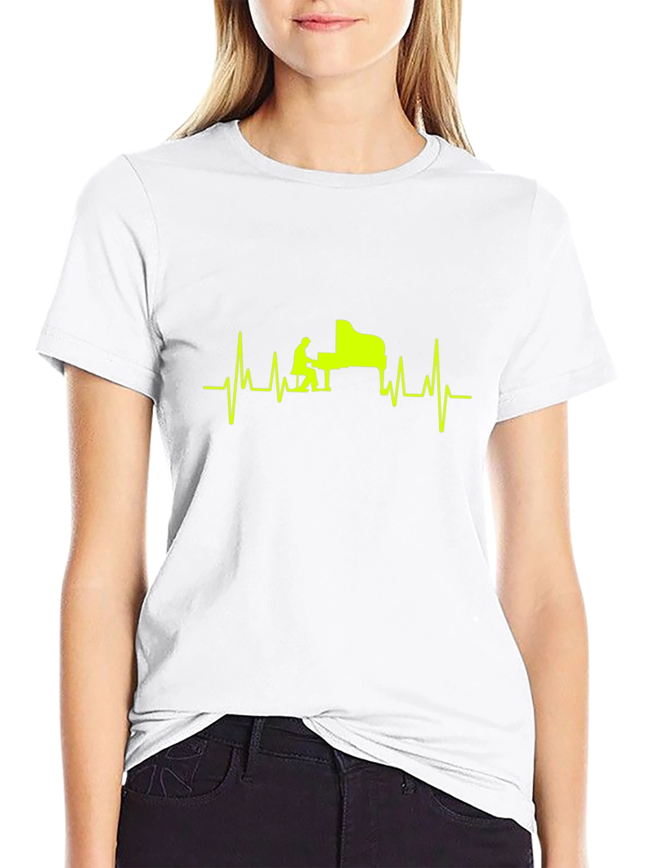 Piano Heartbeat Graphic T-Shirt