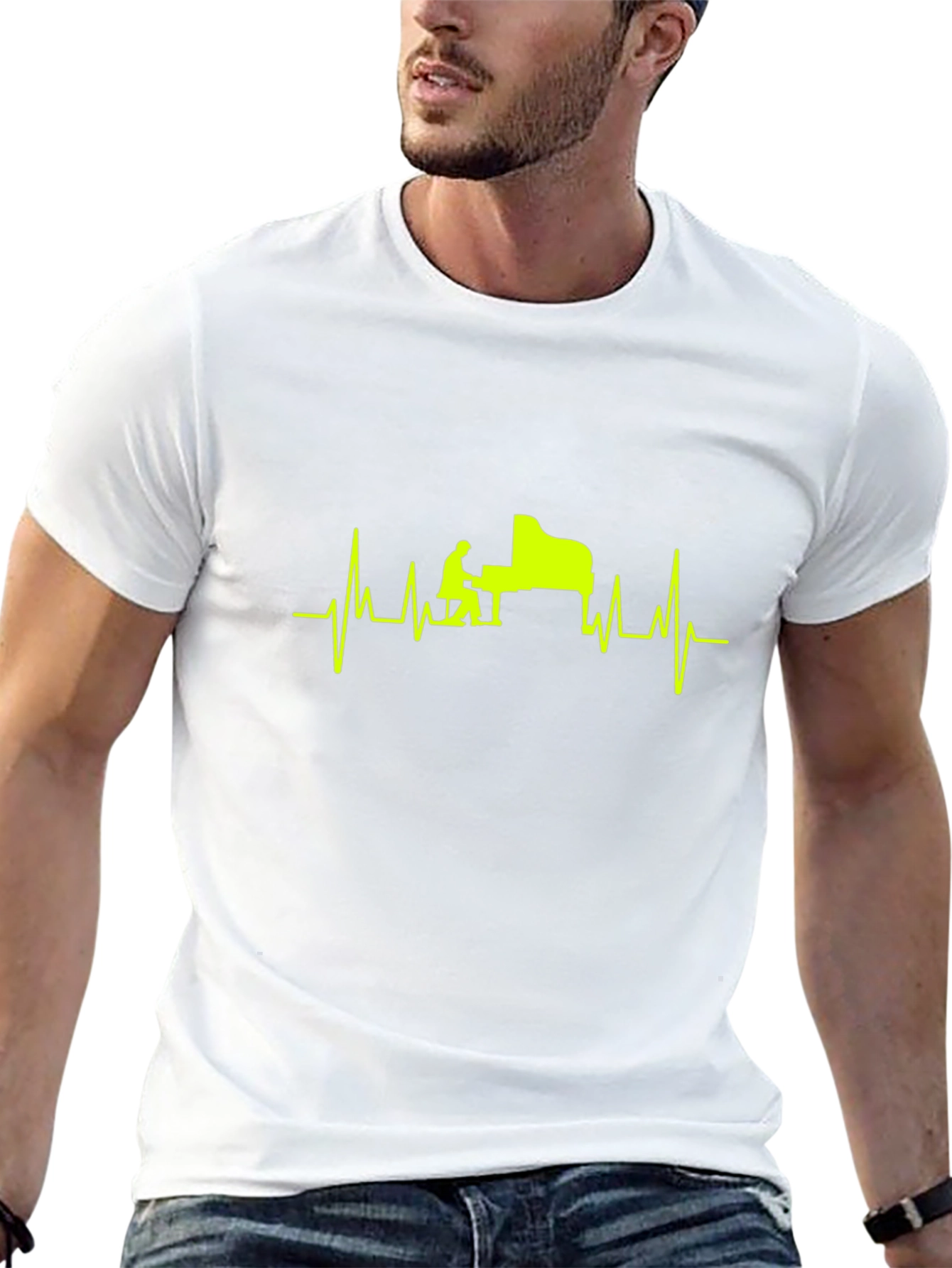 Piano Heartbeat Graphic T-Shirt