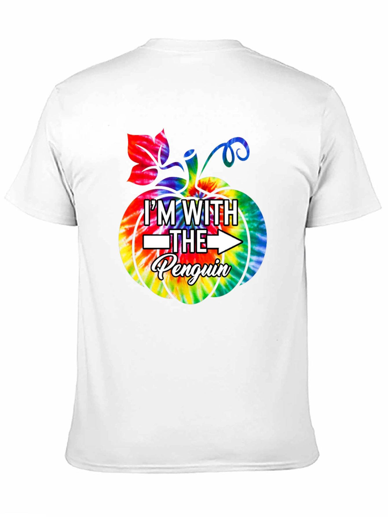 Im With The Penguin Tie-Dye Pumpkin Halloween T-Shirt