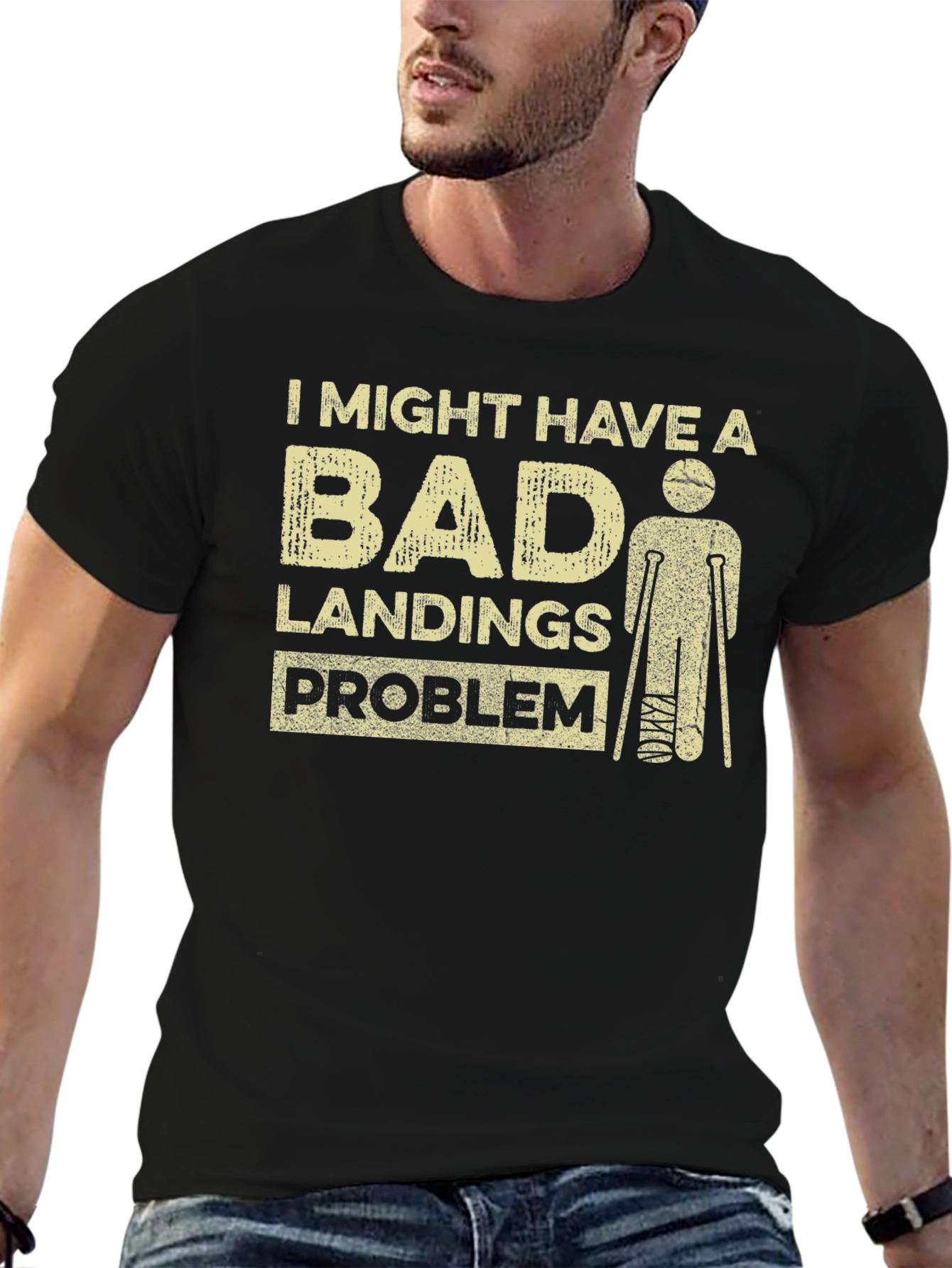 Bad Landings Problem Funny Injury Recovery T-Shirt
