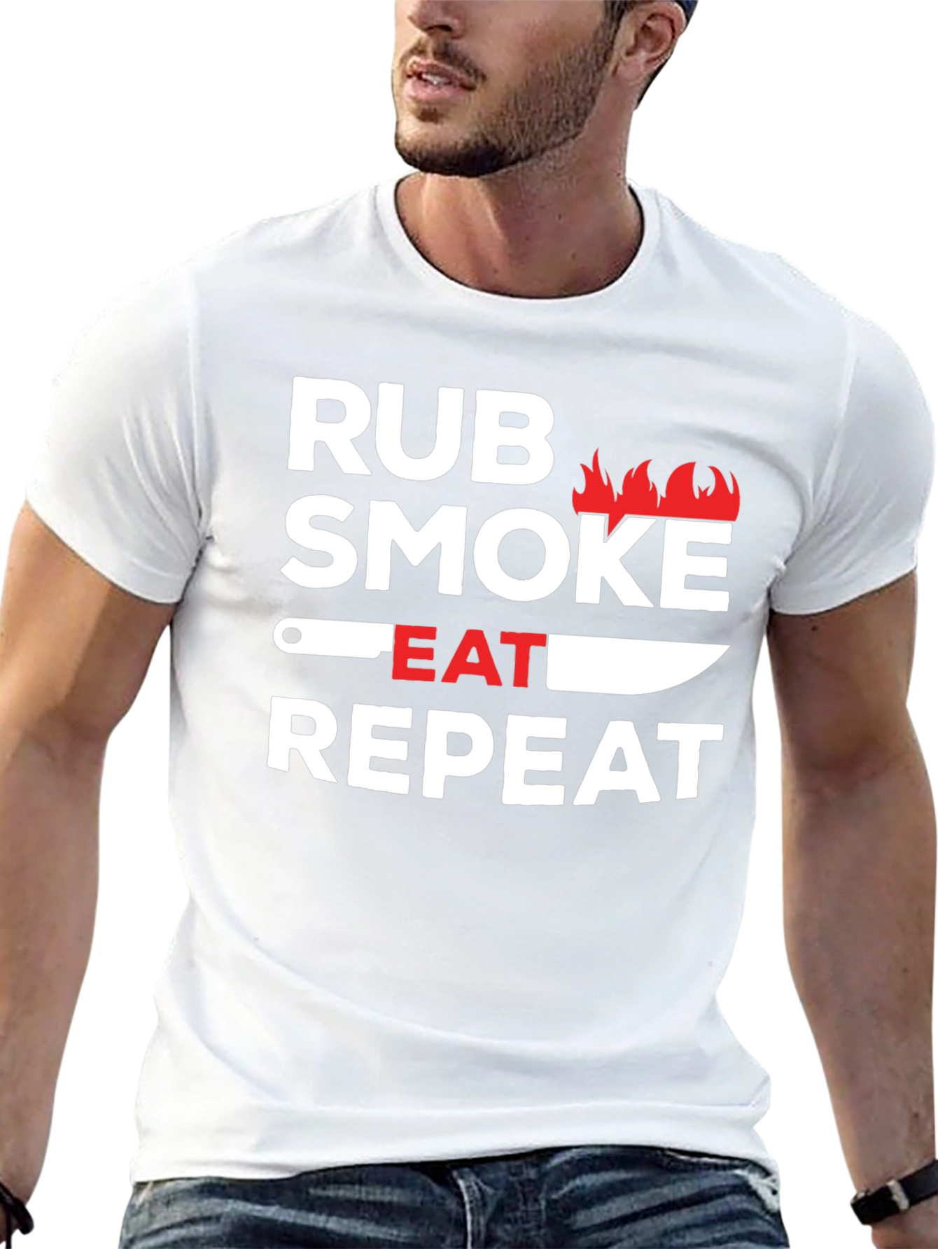 Rub Smoke Eat Repeat BBQ T-Shirt