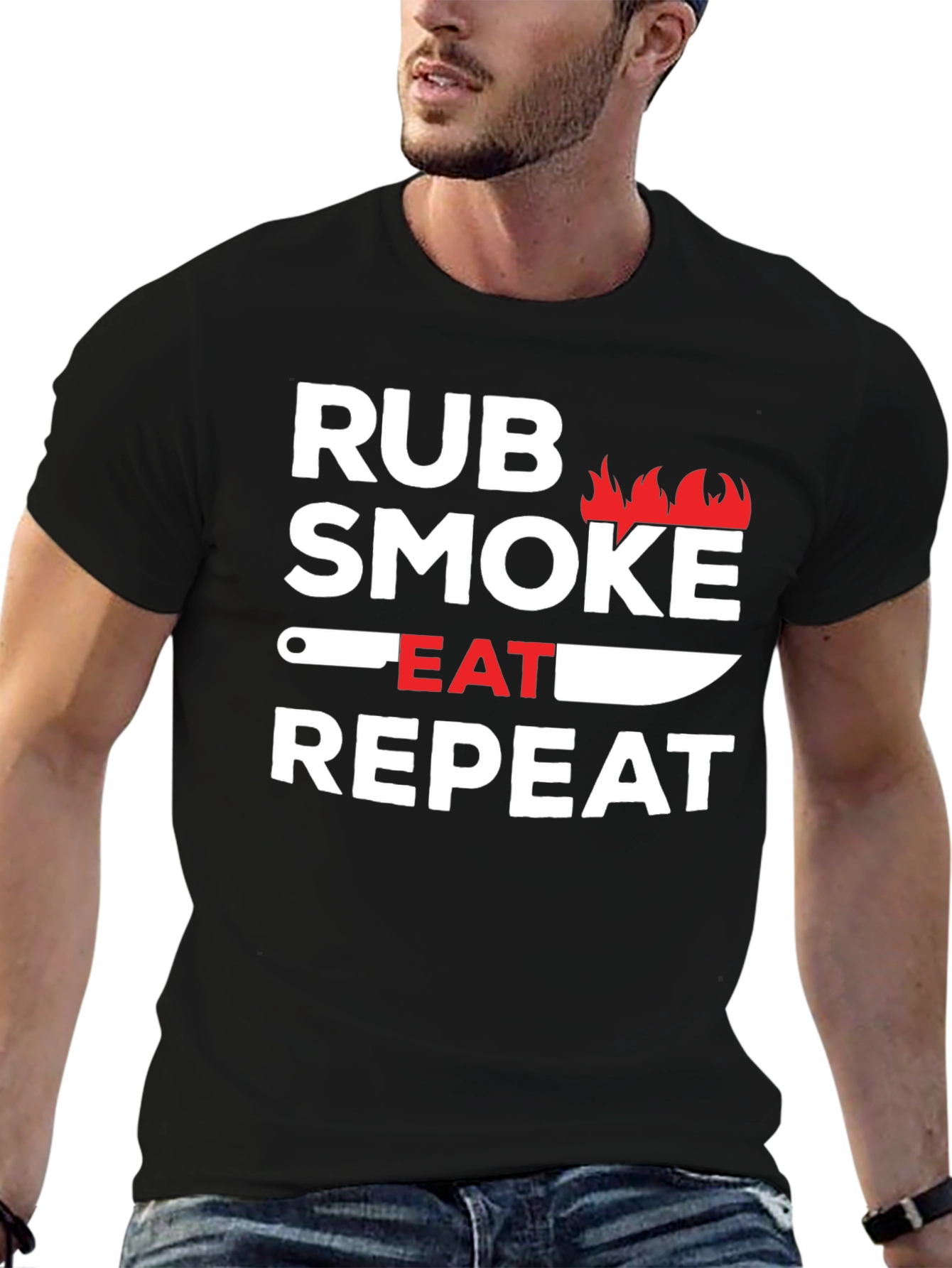 Rub Smoke Eat Repeat BBQ T-Shirt