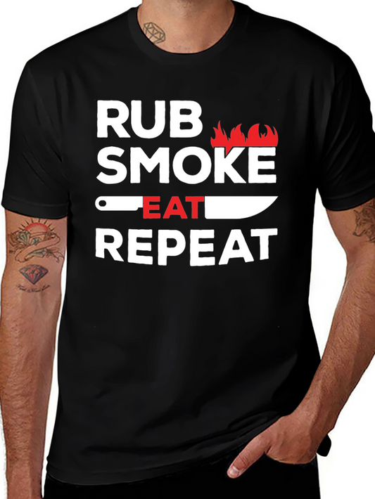 Rub Smoke Eat Repeat BBQ T-Shirt