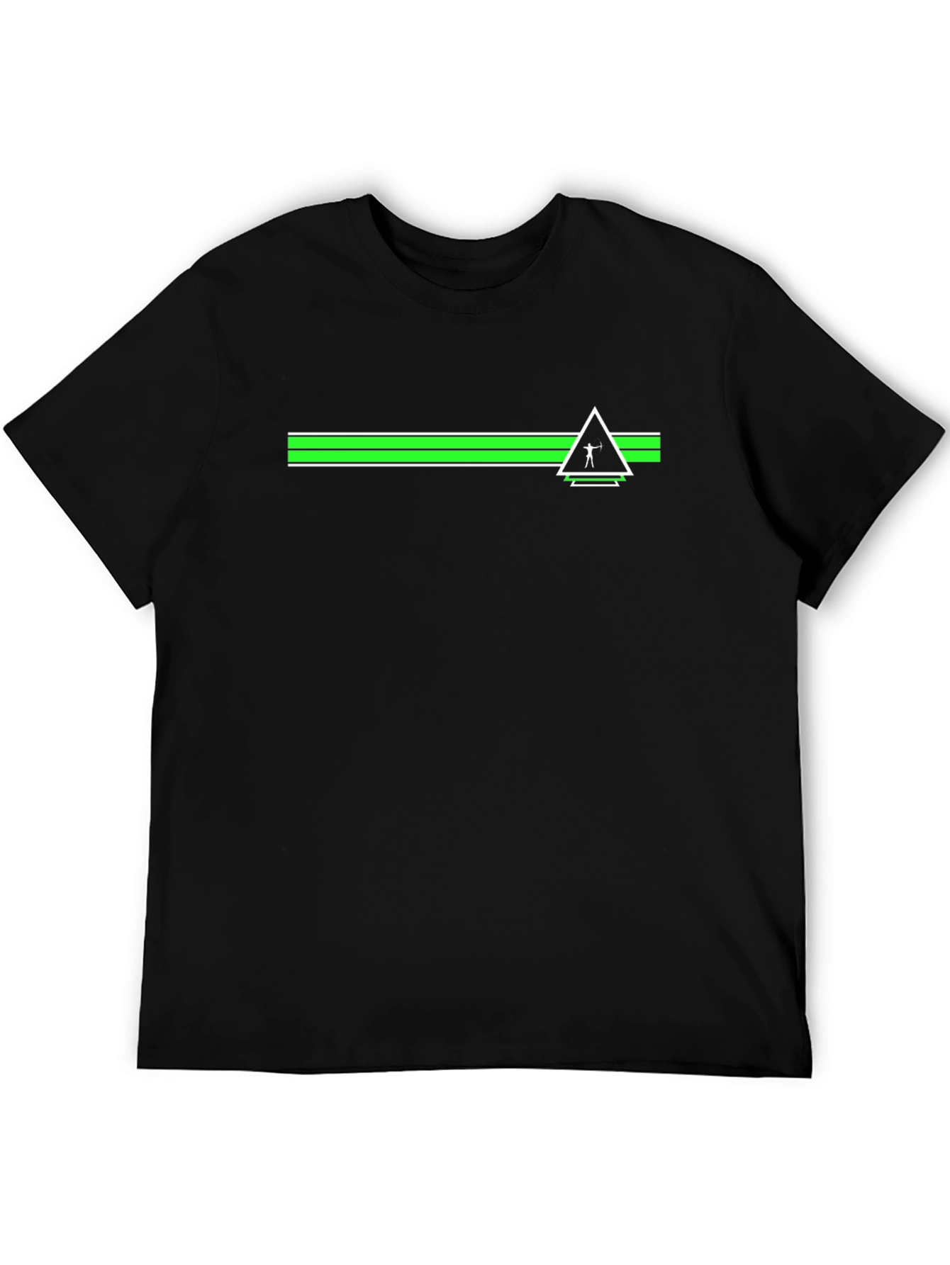 Modern Black T-Shirt with Geometric Graphic Print