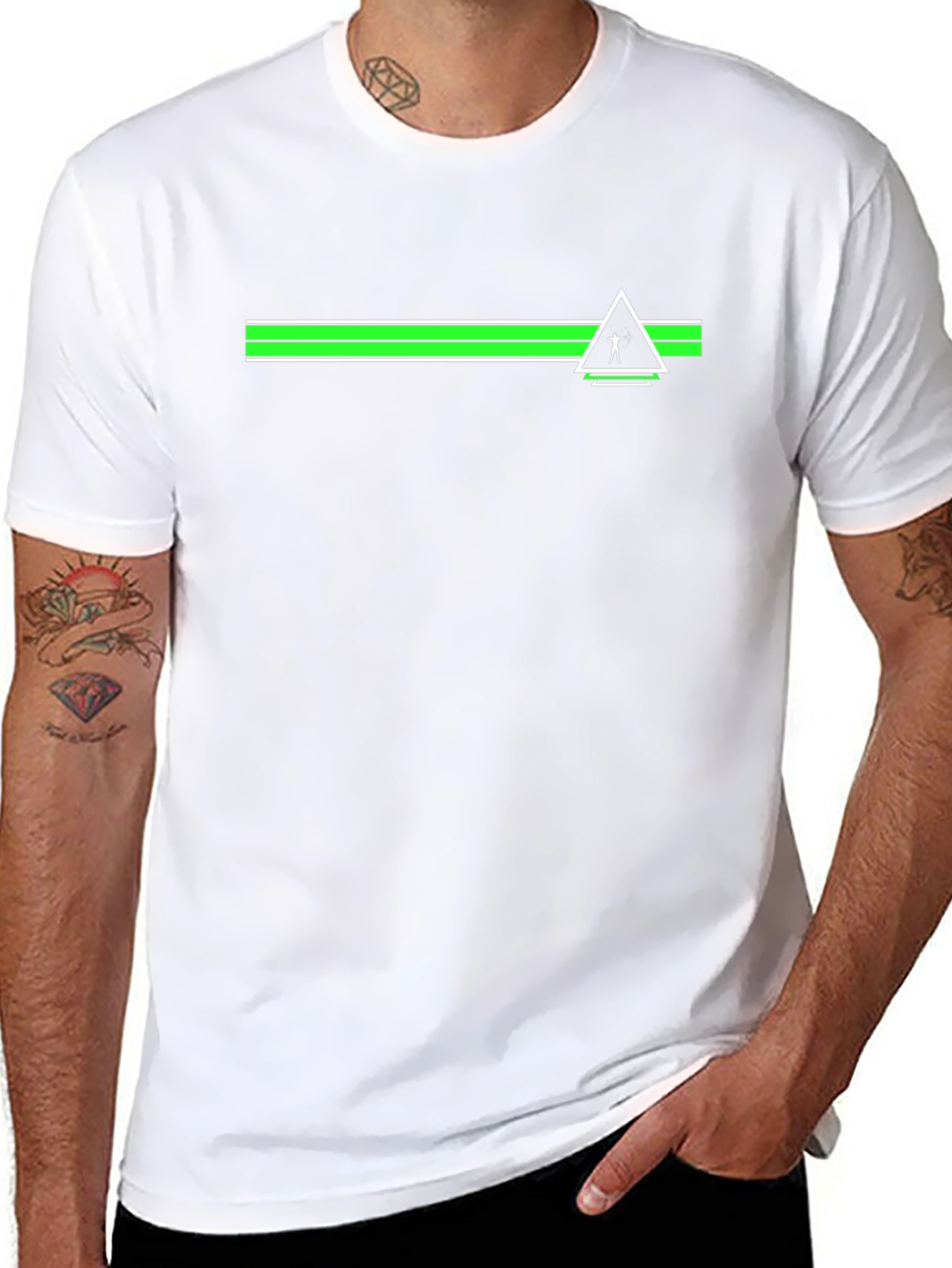 Modern Black T-Shirt with Geometric Graphic Print