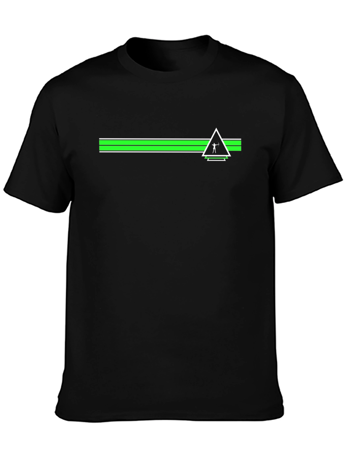 Modern Black T-Shirt with Geometric Graphic Print